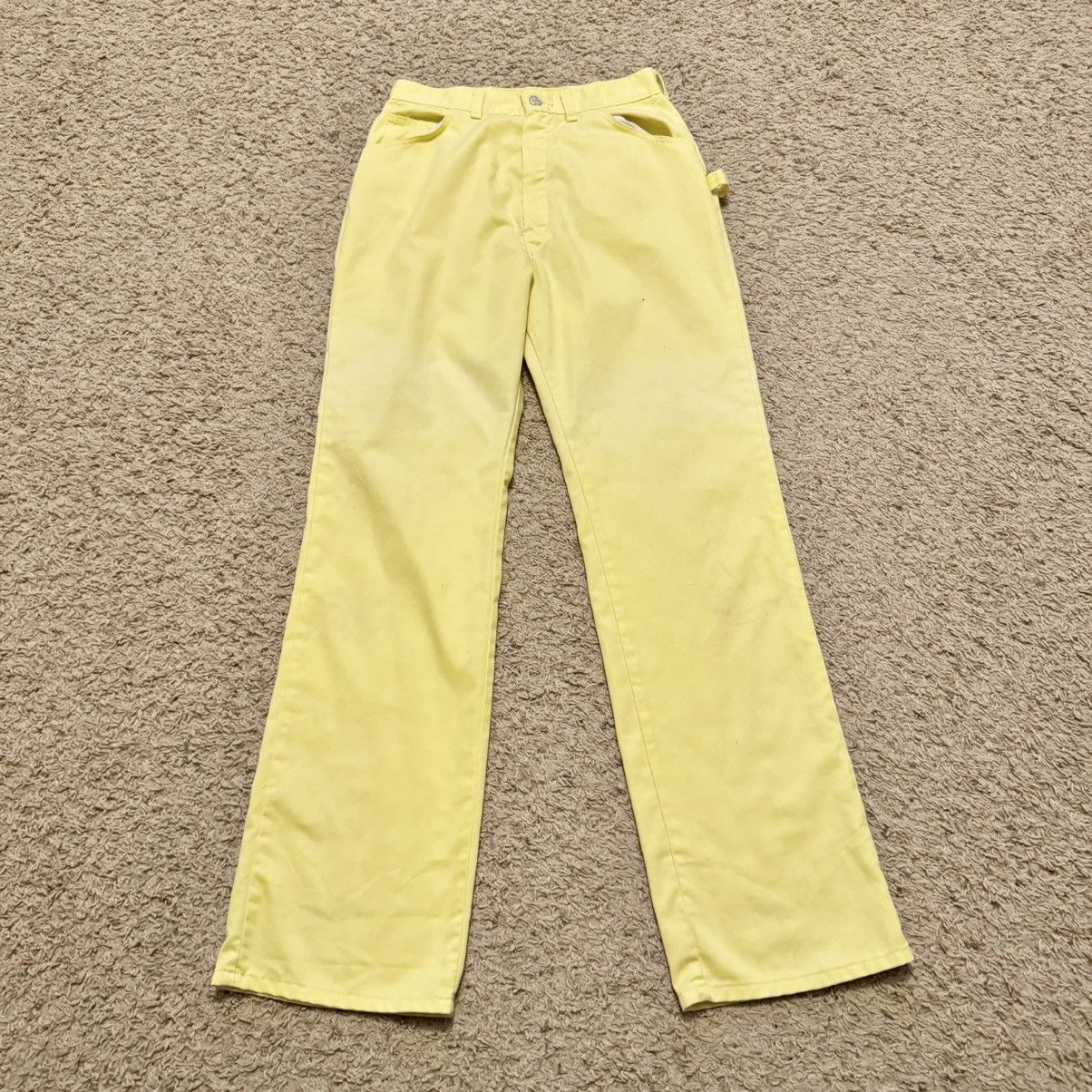 Sears TRUE VINTAGE 70s YELLOW FADE BIG YANK PANTS! Size US 29 - 1 Thumbnail
