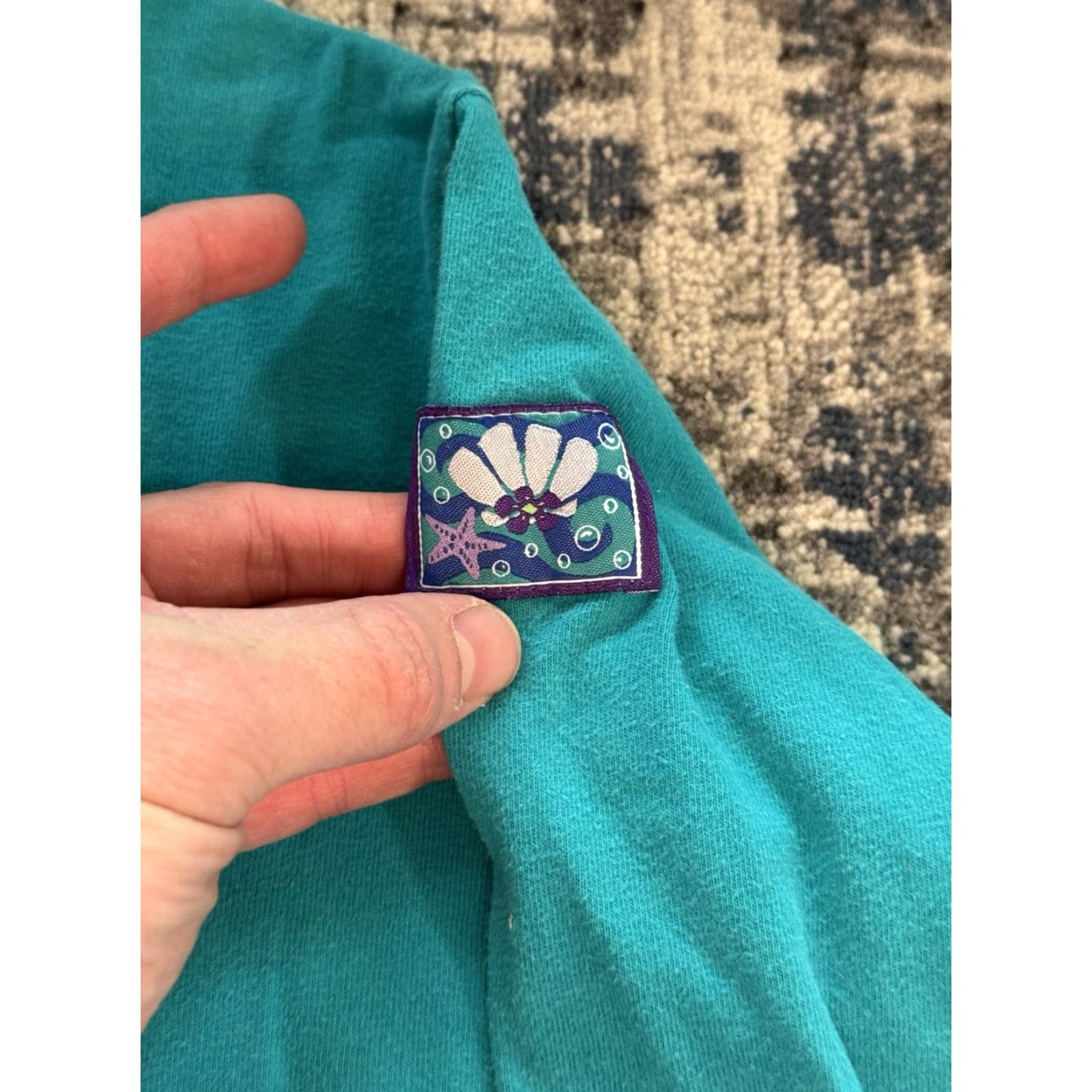 Disney VINTAGE Disney The Little Mermaid Long Sleeve Wrap Around T Shirt Girls 7-8 1990s Teal Cotton Blend Sportswear/Beach Size US M / EU 48-50 / 2 - 3 Thumbnail
