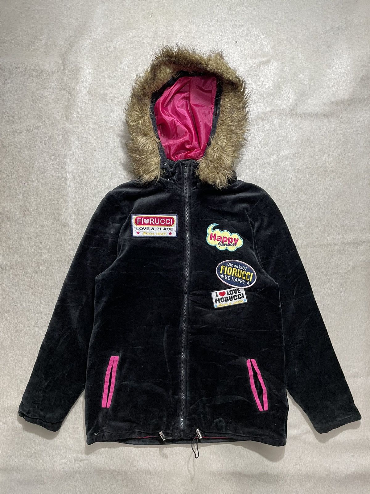 Hysteric Glamour Fiorucci Black Velvet zip Fur Hoodie Size US S / EU 44-46 / 1 - 1 Thumbnail