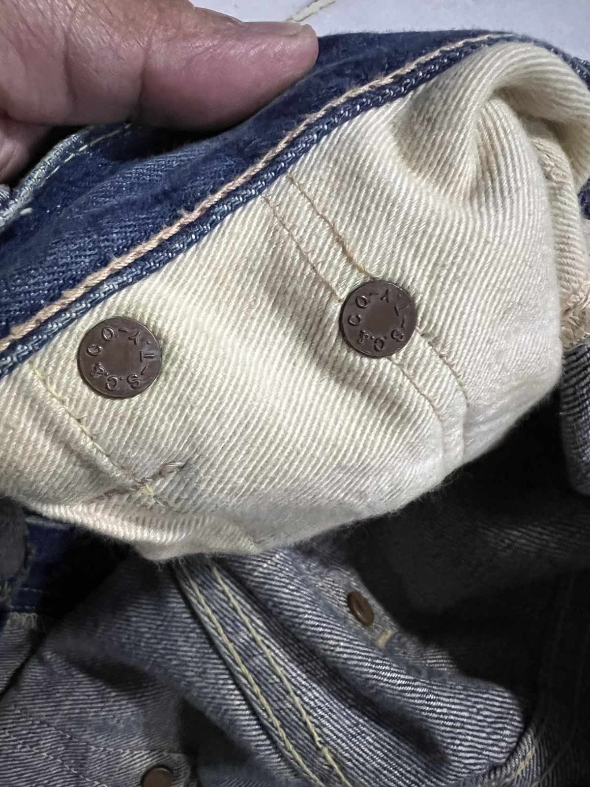 Sugar Cane VINTAGE SUGAR CANES LOT 901 DISTRESS SELVEDGE JEANS Size US 31 - 17 Thumbnail