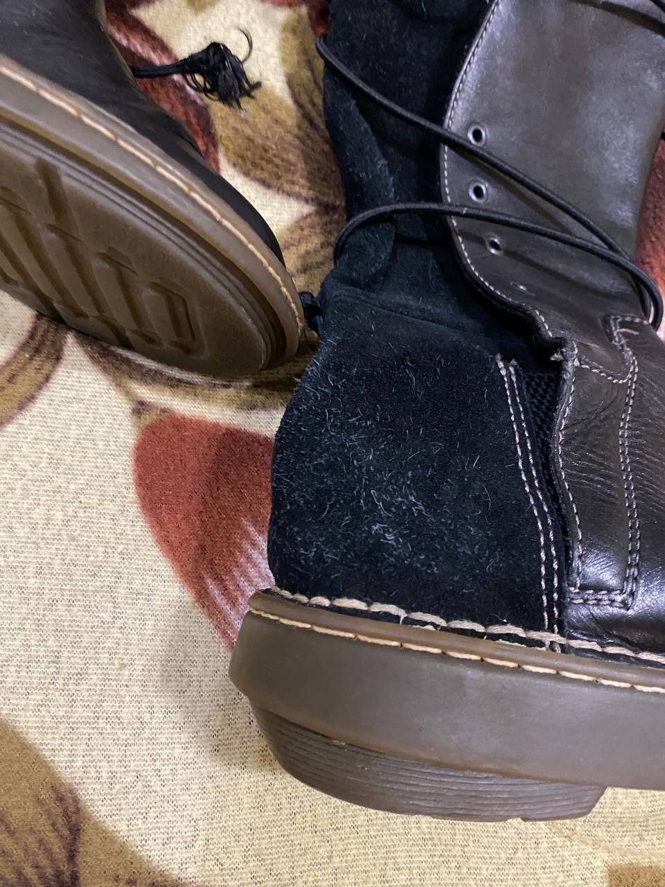 Dr. Martens Dr Martens Vintage Mid Calf Black Leather Suede Rare Boots Size US 4 / IT 34 - 2 Thumbnail