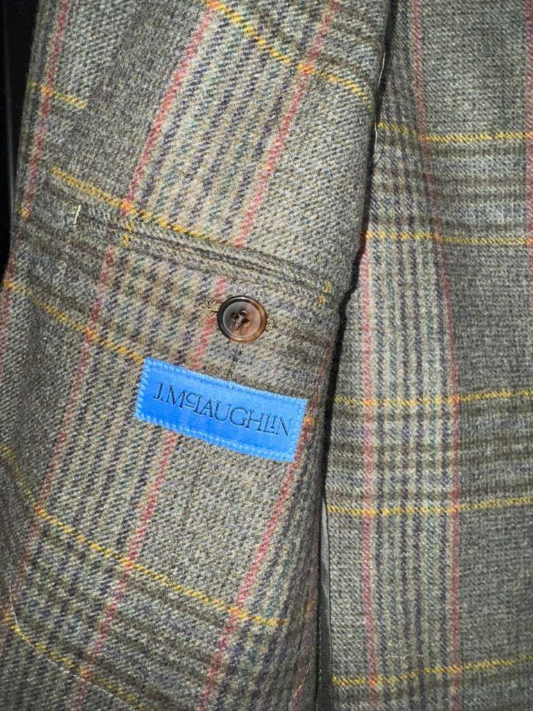 J.McLaughlin J.McLaughlin Italian Fabric Plaid Sport Coat Blazer Mens 40 Size 40R - 7 Thumbnail