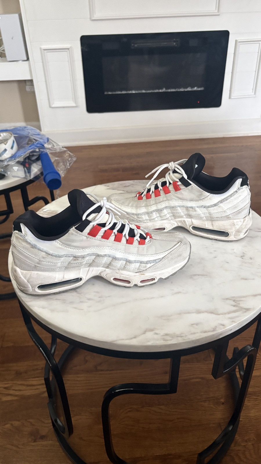 Nike Nike Air Max 95 Light Bone Habanero Red Size US 8.5 / EU 41-42 - 1 Thumbnail