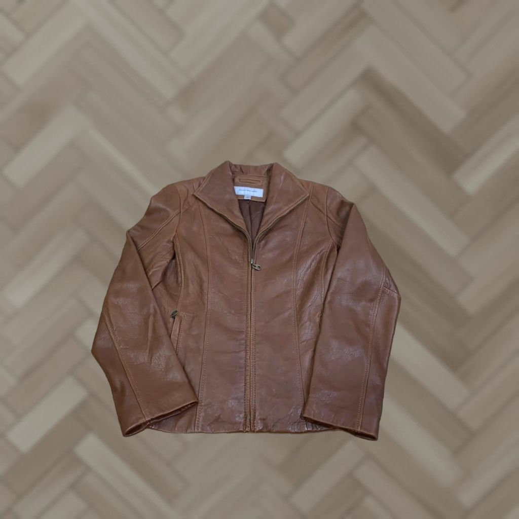 Andrew Marc Marc New York Andrew Marc Lambskin Jacket Womens S Brown Size S / US 4 / IT 40 - 1 Thumbnail