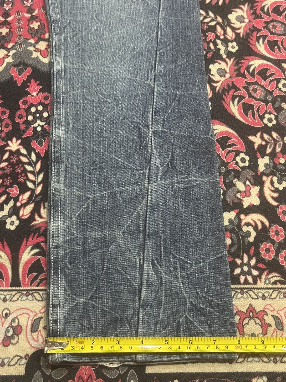 Hysteric Glamour Japanese Brand Jungle Storm Blue Cracked Distressed Jeans Size US 32 / EU 48 - 12 Thumbnail