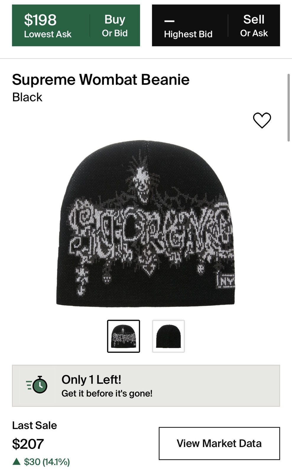 Supreme Wombat Beanie Black