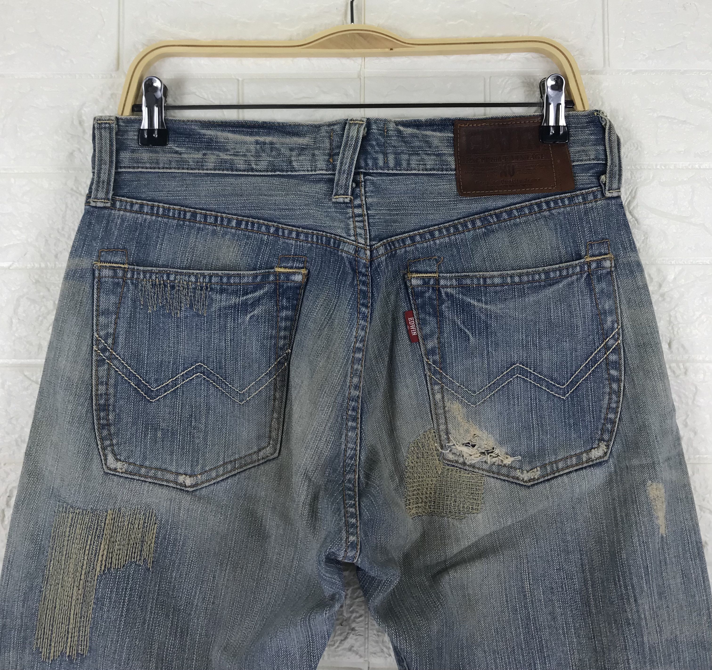 Edwin Vintage Edwin 403 XV Patched Jeans Distressed Denim Size US 30 / EU 46 - 6 Thumbnail