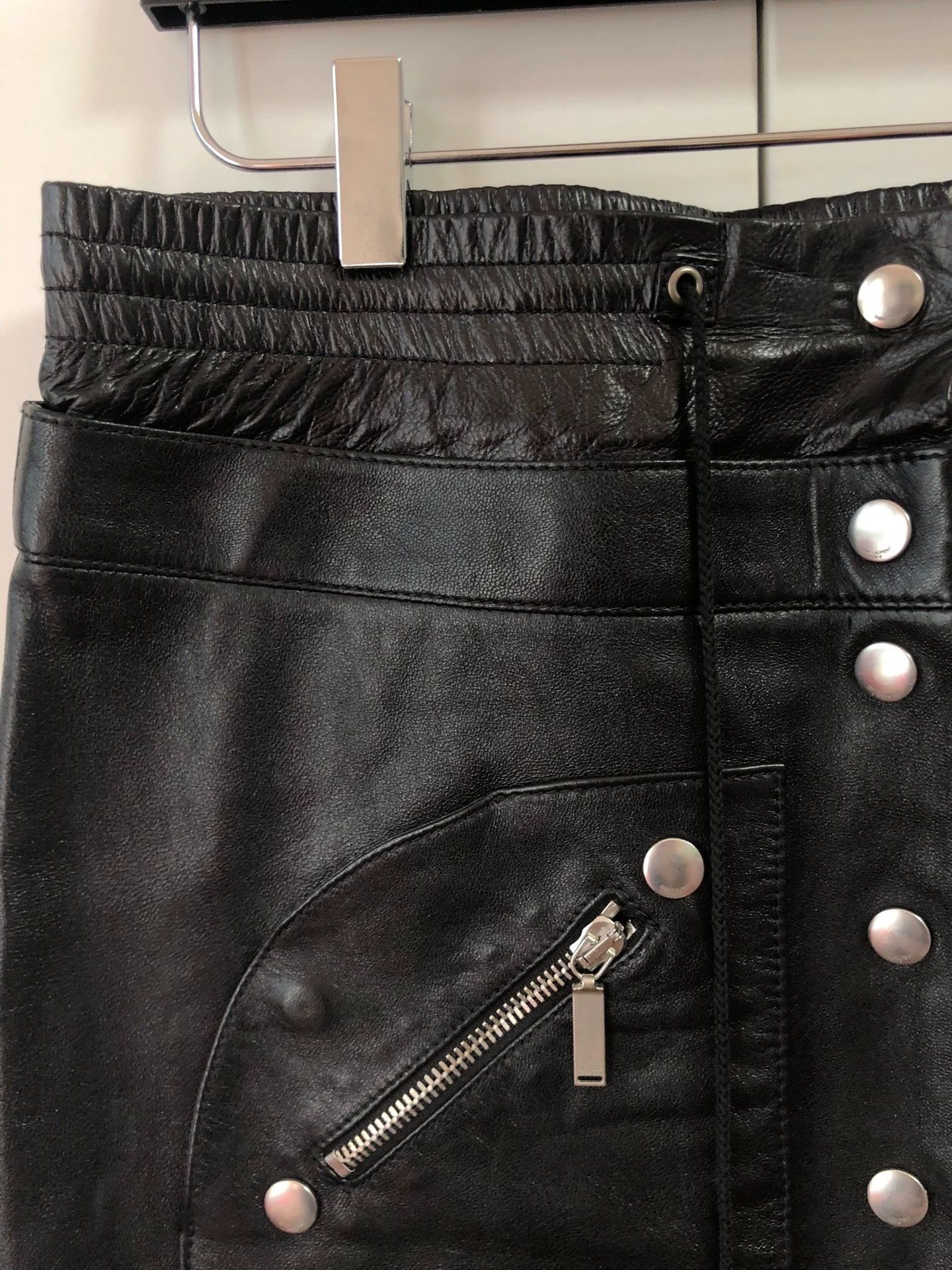 Saint Laurent Paris Saint Laurent Leather Skirt (SLP) - YSL Lambskin Mini Skirt Size 28" / US 6 / IT 42 - 3 Thumbnail