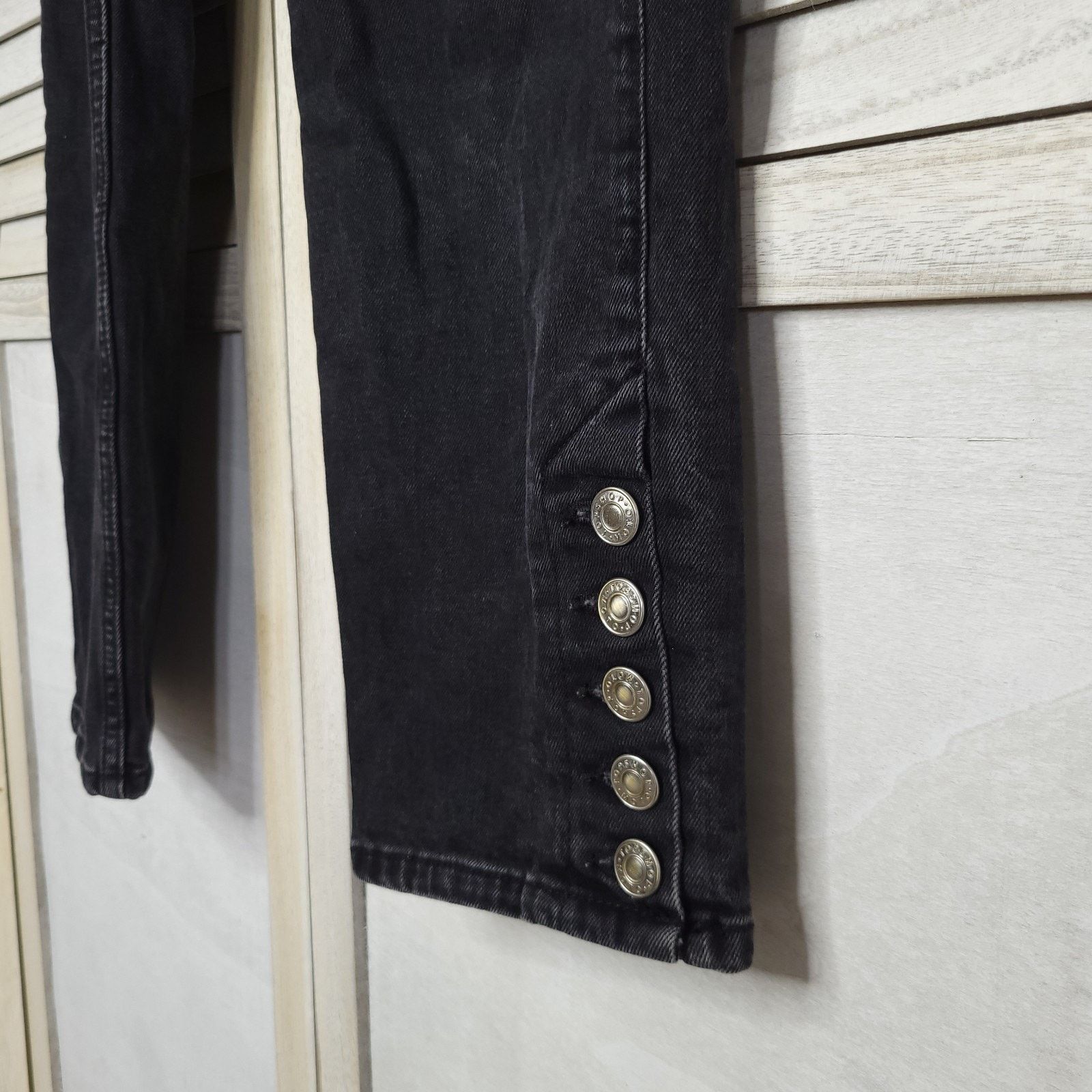 Topshop TOPSHOP Moto Women's Black Button Front 90's Inspired Jeans Size 26" / US 2 / IT 38 - 4 Thumbnail