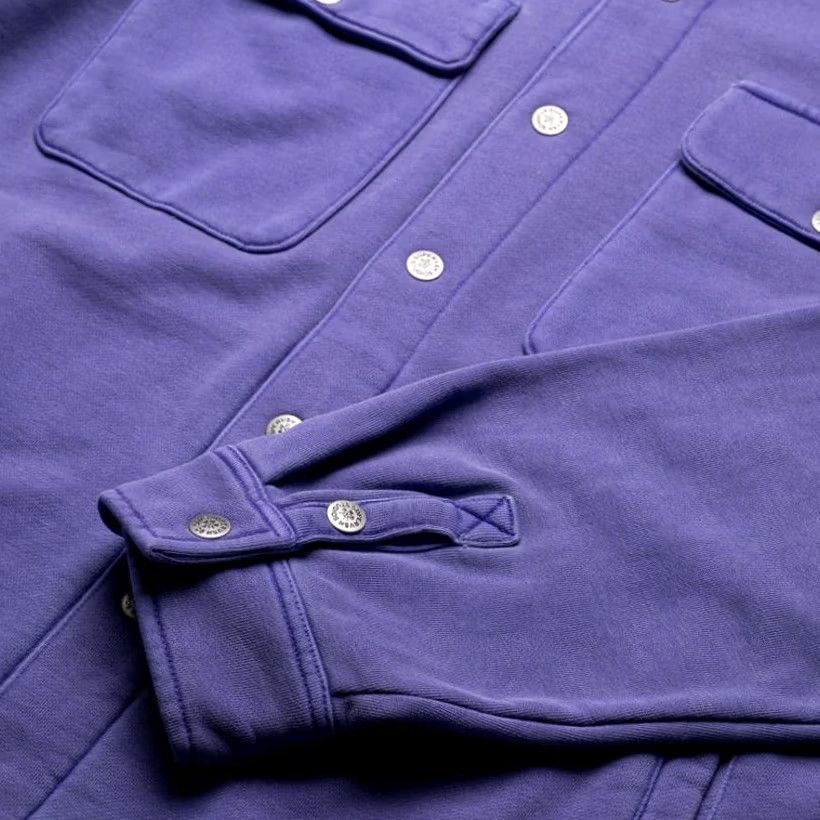 Vintage Supervsn Peace Over Shirt Mens M Heavyweight Shacket Purple Knit Terry Cardigan Button-Up Long Sleeve Size US M / EU 48-50 / 2 - 3 Thumbnail