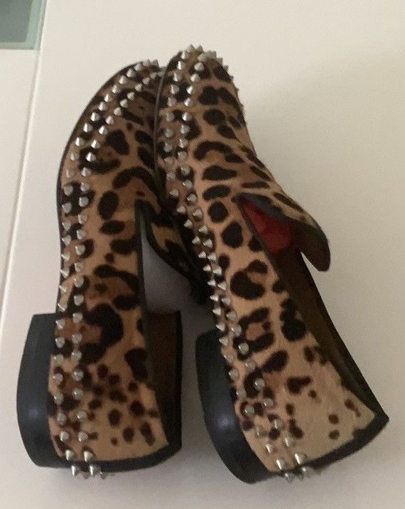 Christian Louboutin CLouboutin Leopard Print pony hair men’s Spike Loafers Size US 9 / EU 42 - 3 Thumbnail