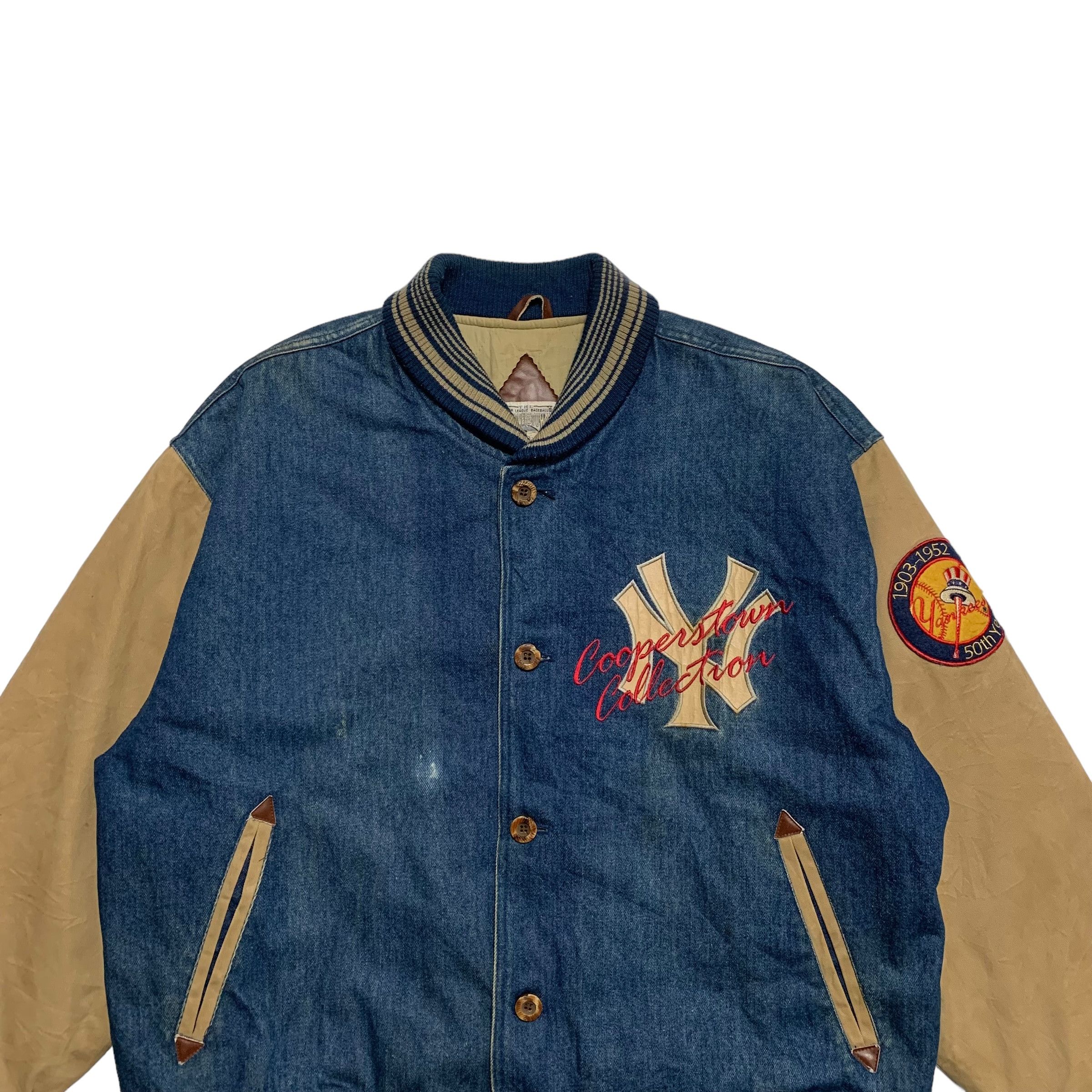 MLB Vintage MLB New York Yankees 50th Year Denim Jacket Size US L / EU 52-54 / 3 - 3 Thumbnail