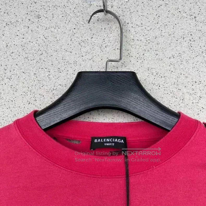 Balenciaga Balenciaga Red Distressed Short Sleeve. Size US S / EU 44-46 / 1 - 2 Thumbnail