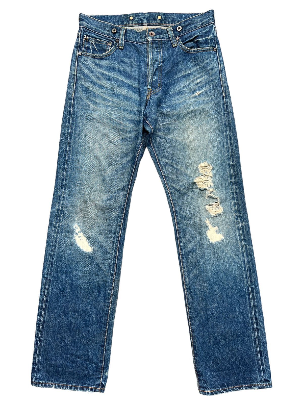 Japanese Brand × Journal Standard Journal Standard Selvedge Distressed Patchwork Jeans 31x30 Size US 31 - 2 Thumbnail