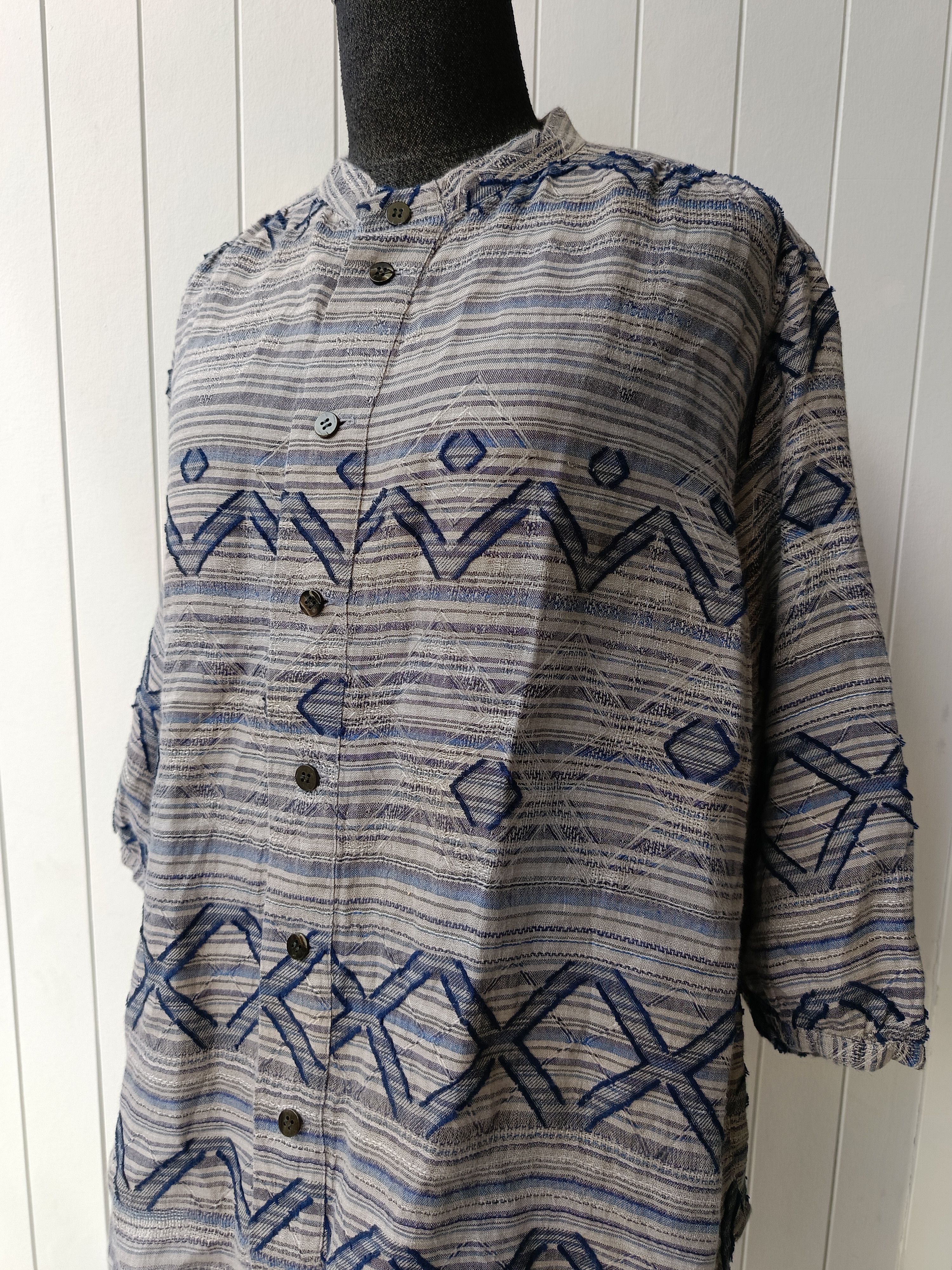 Issey Miyake × Japanese Brand Plantation by Issey Miyake Japan linen 3/4 sleeve shirt Size M / US 6-8 / IT 42-44 - 11 Thumbnail