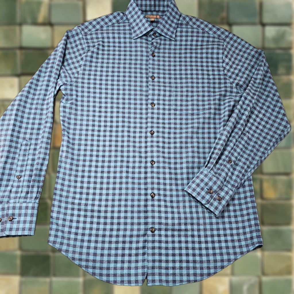 Peter Millar Peter Millar Crown Sport Shirt Mens Size Medium Blue Gingham Check Button-Up Size US M / EU 48-50 / 2 - 1 Thumbnail