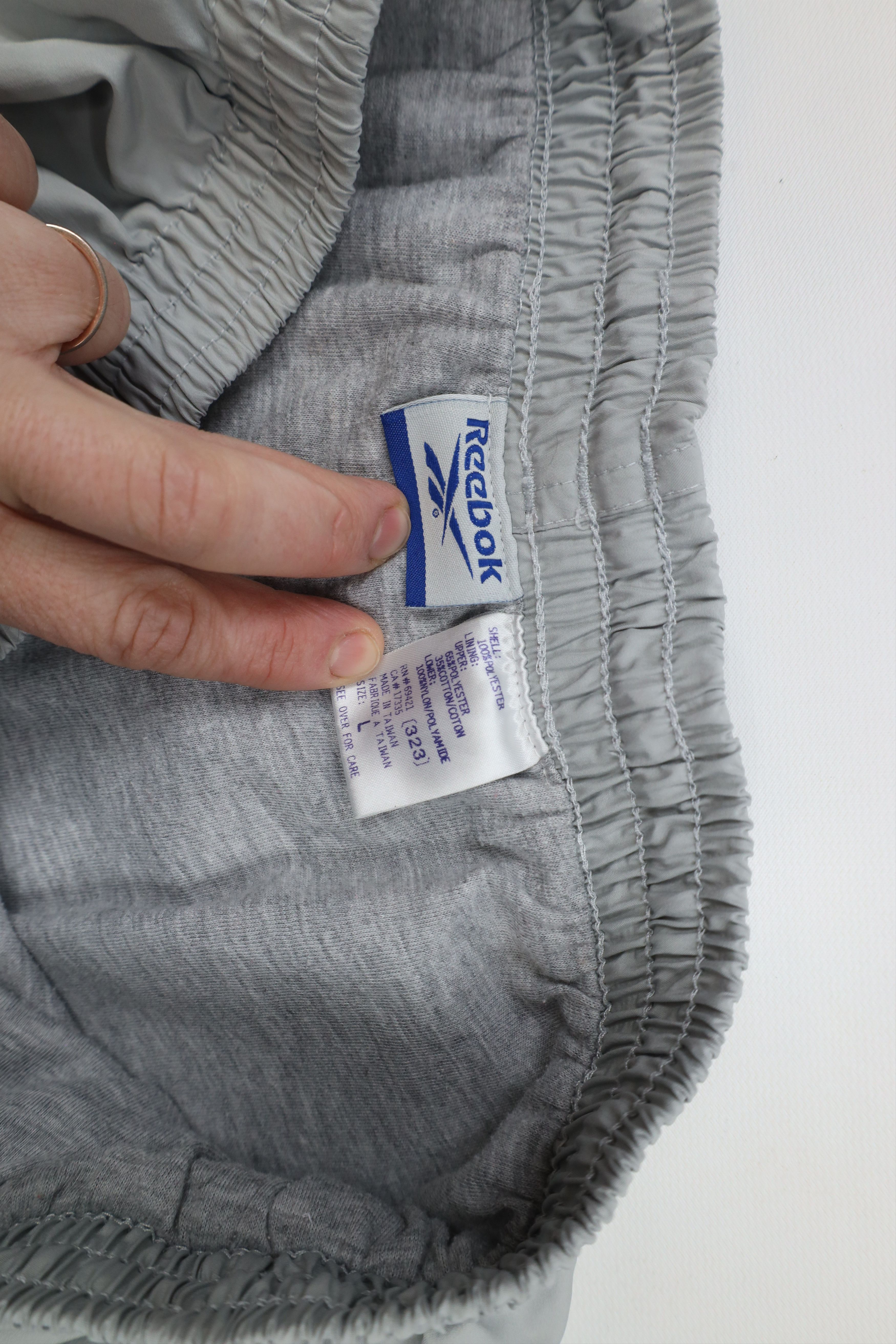 Reebok × Vintage Vintage 90s Reebok Logo Lined Windbreaker Joggers Pants Gray Size US 36 / EU 52 - 10 Thumbnail