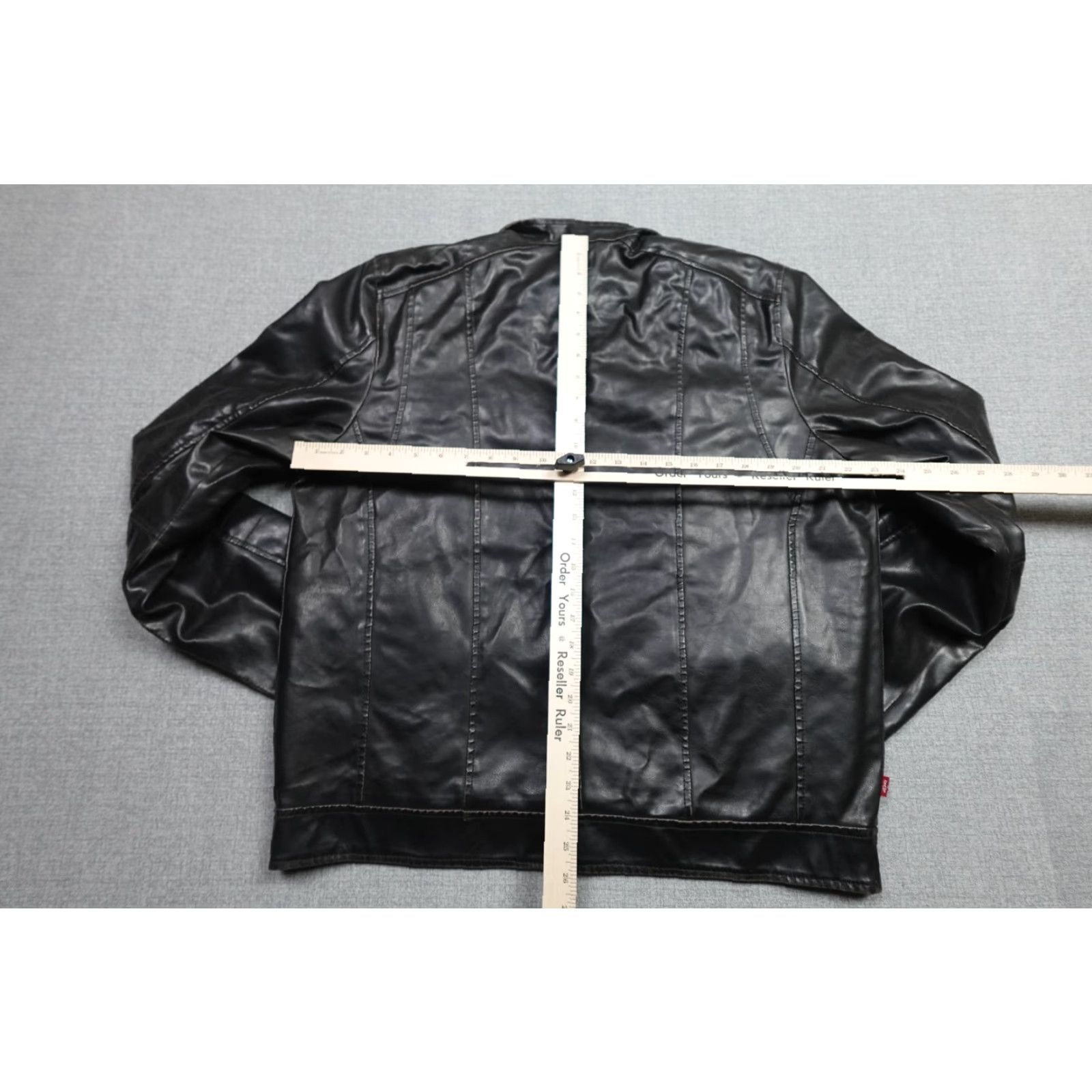 Levi's Levi's Faux Leather Jacket Mens Large Black Moto Full Zip Pockets Chin Strap Strap Tightened Chest Pockets Zipper Logo Vintage? Size US L / EU 52-54 / 3 - 6 Thumbnail