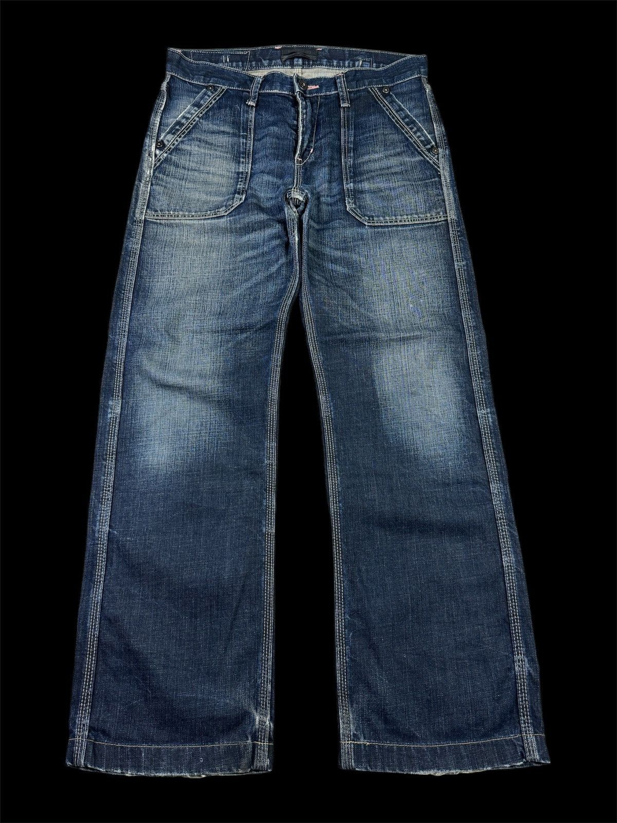 Japanese Brand × Le Grande Bleu (L.G.B.) DENIM CRAFT Limited Edition Distressed Sick Jeans Size US 31 - 1 Thumbnail