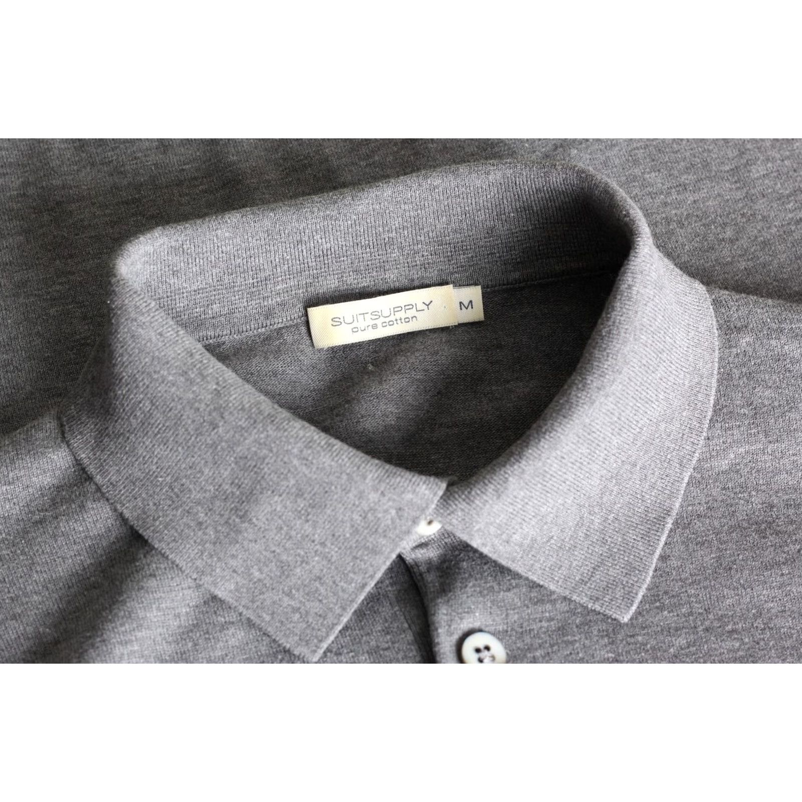 Suitsupply Suitsupply Pure Cotton Polo Shirt Men Size M Short Sleeve Slim Fit Grey Polo Men M Short Sleeve Slim Fit Cotton Shirt Size US M / EU 48-50 / 2 - 4 Thumbnail