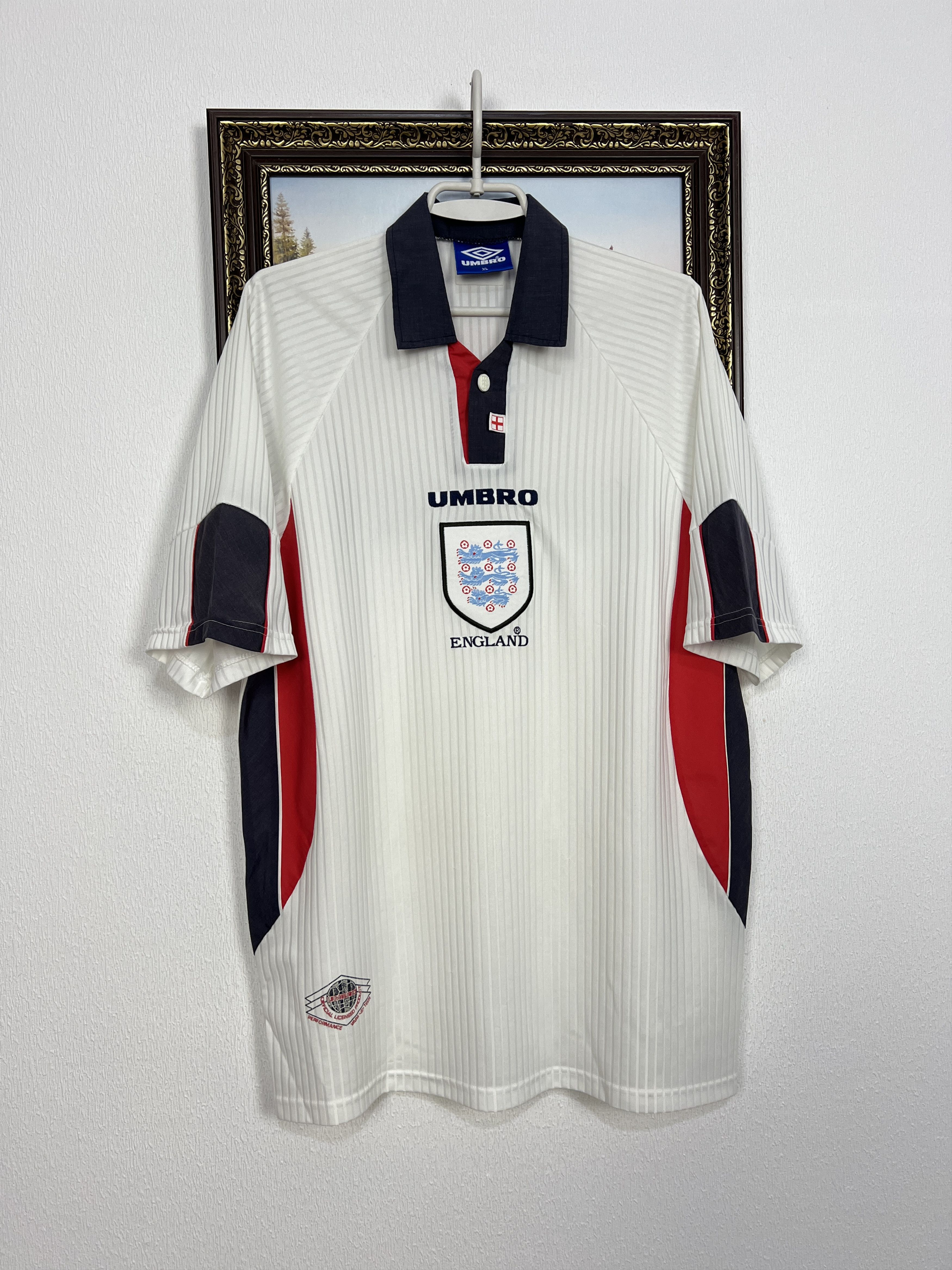 Umbro England Home football shirt 1997 Soccer Umbro Jersey Trikot Size US XL / EU 56 / 4 - 1 Thumbnail