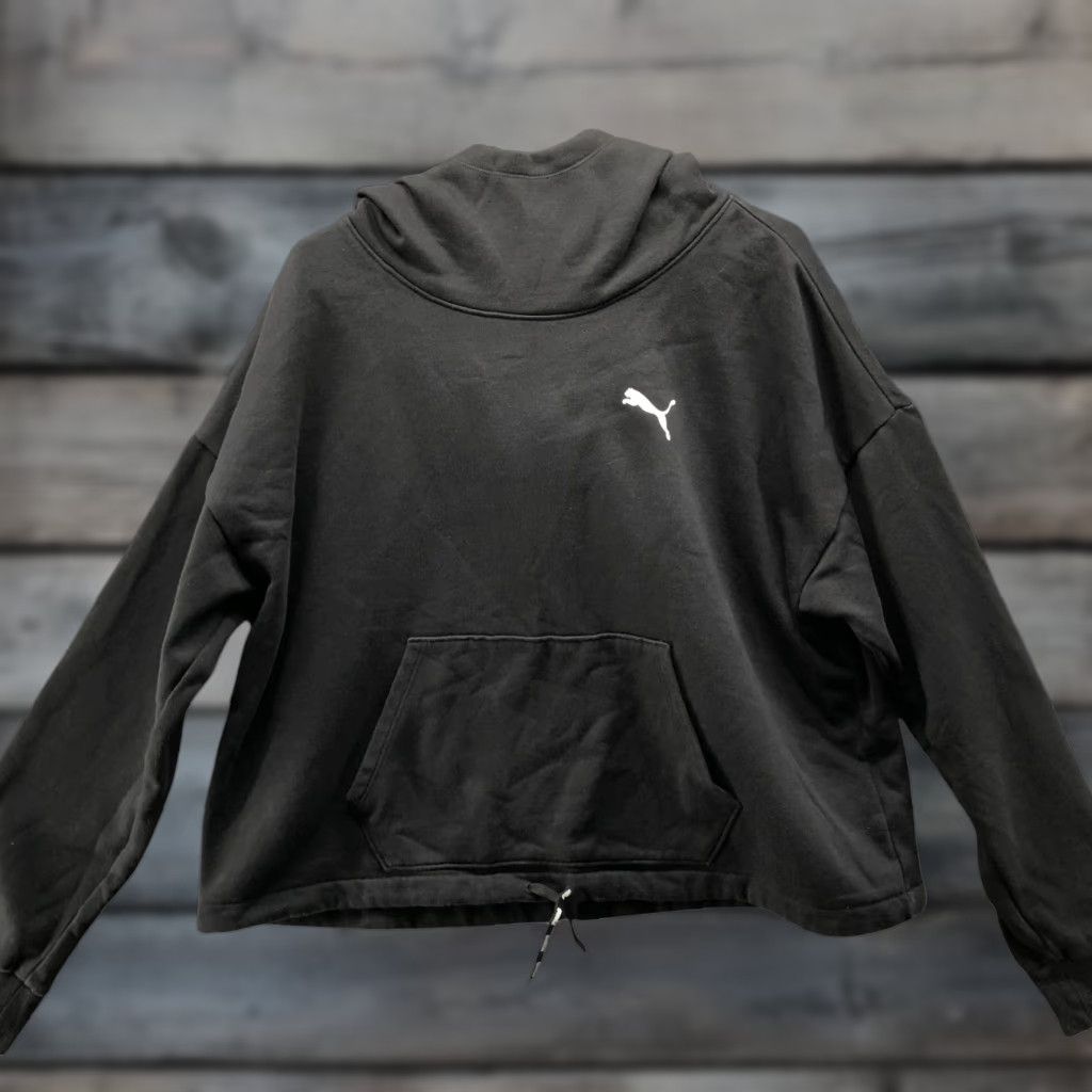 Puma PUMA Cowl Neck Hoodie Womens XL Black Pullover Sweatshirt Drawstring Hem Size XL / US 12-14 / IT 48-50 - 1 Thumbnail