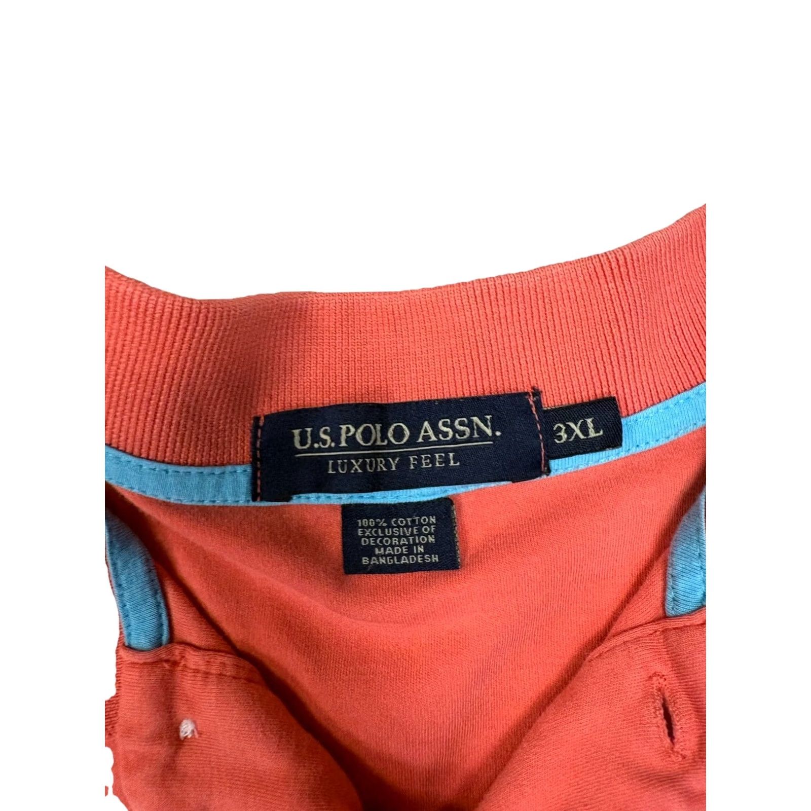 U.S. Polo Assn. U.S Polo Assn Polo Shirt Luxury Feel Short Sleeve 100% Cotton Salmon Mens 3XL Size US XXL / EU 58 / 5 - 6 Thumbnail