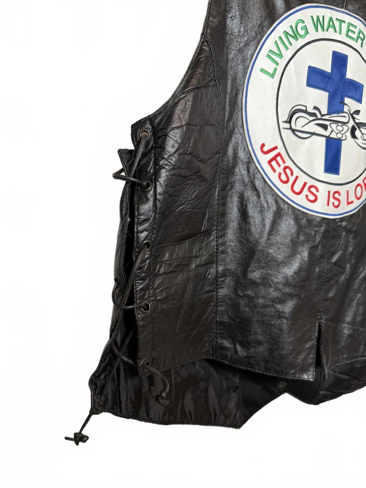 Other Ride or Die for Jesus Black Leather Bikers Vest Size XL / US 12-14 / IT 48-50 - 6 Thumbnail