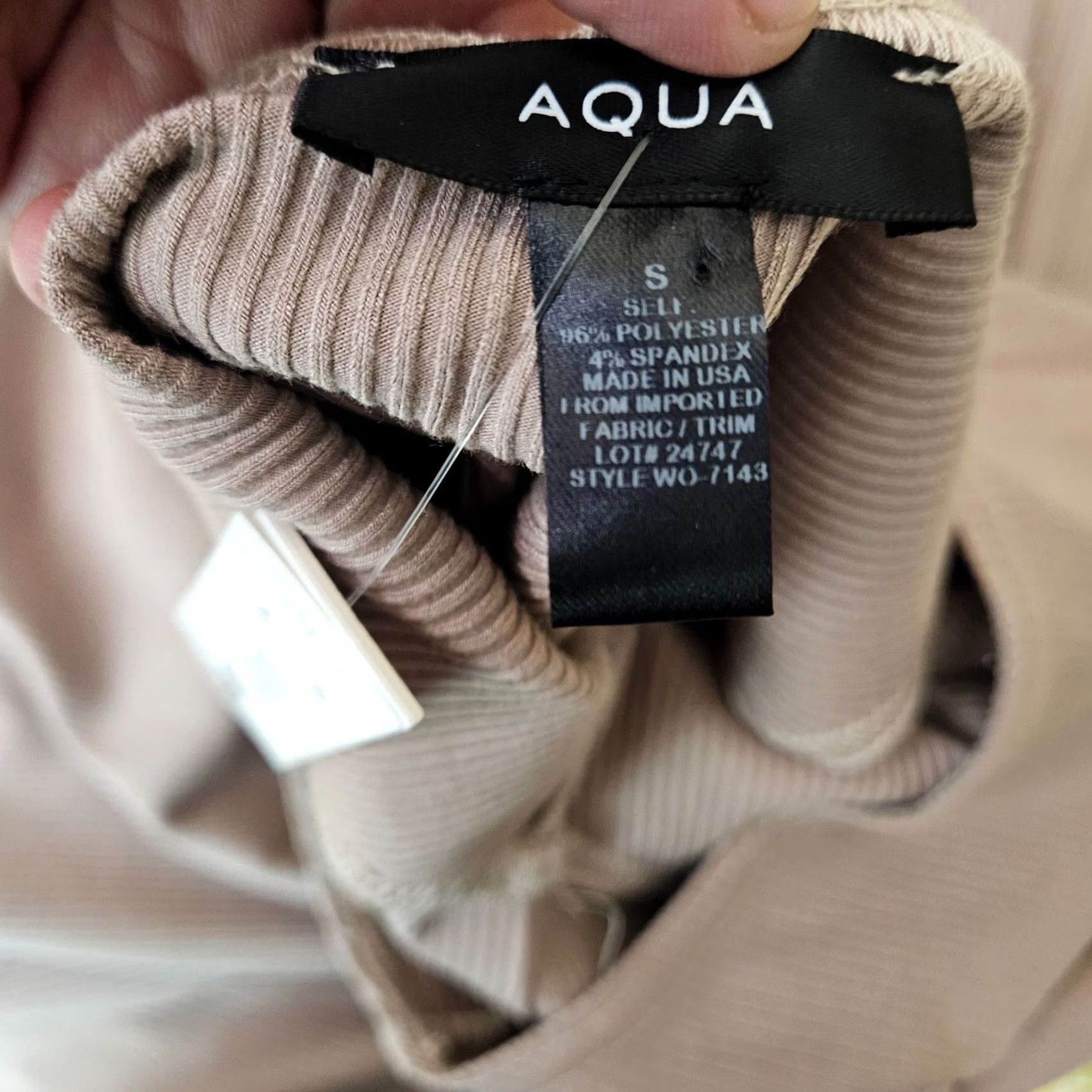 AQUA AQUA Dress Women's Beige Ribbed Asymmetrical Hem Knit Size S NEW Size S / US 4 / IT 40 - 7 Thumbnail