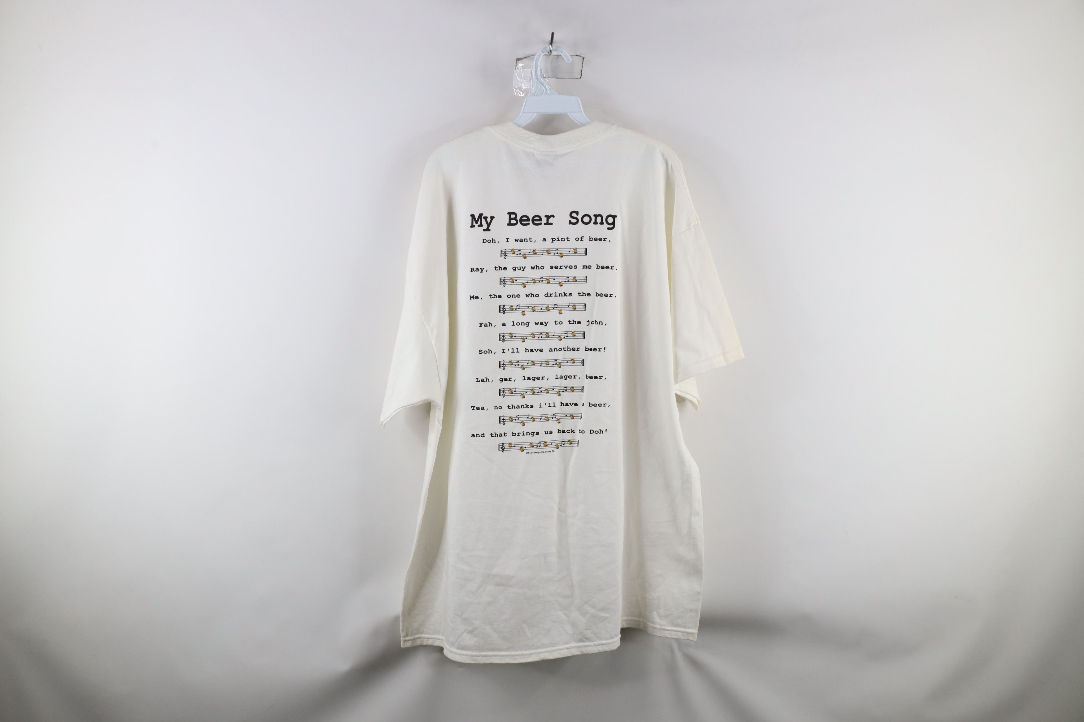 Vintage Vintage 90s Streetwear Out Funny My Beer Song T-Shirt White Size US XXL / EU 58 / 5 - 13 Thumbnail