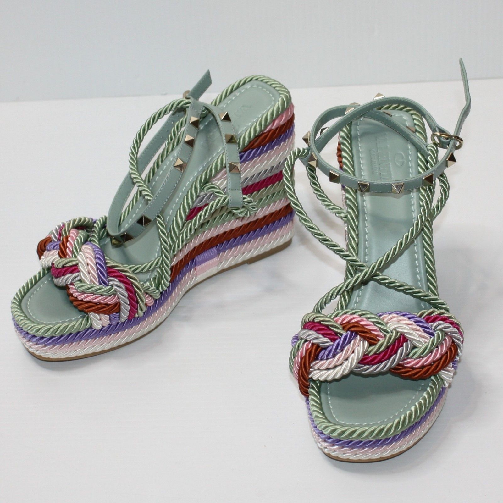 Valentino Garavani Rockstud Torchon Platform Wedge Sandal US 10 Size US 10 / IT 40 - 2 Thumbnail