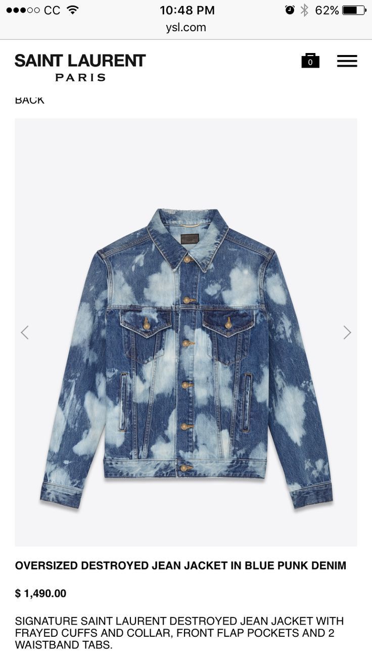 Hedi Slimane × Saint Laurent Paris × Yves Saint Laurent SS16 Bleached Denim Jacket Hedi Surf Sound Size US M / EU 48-50 / 2 - 2 Thumbnail