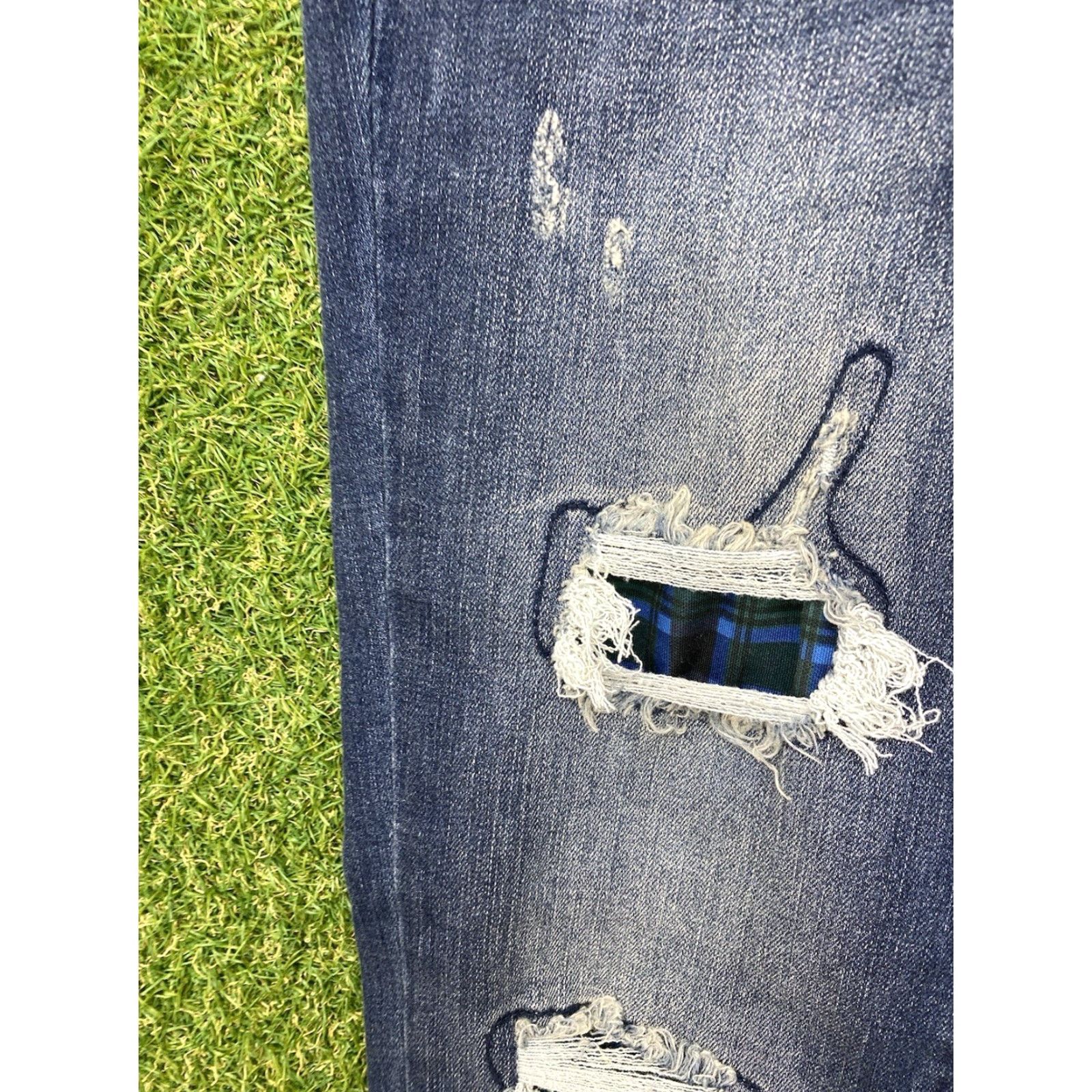 Vintage Judy Blue Jeans Womens Skinny Fit Stretch Distressed 26x28 Blue 3/26 Patch Flannel Vintage: No Zip Jeans Mens? Size 26" / US 2 / IT 38 - 5 Thumbnail