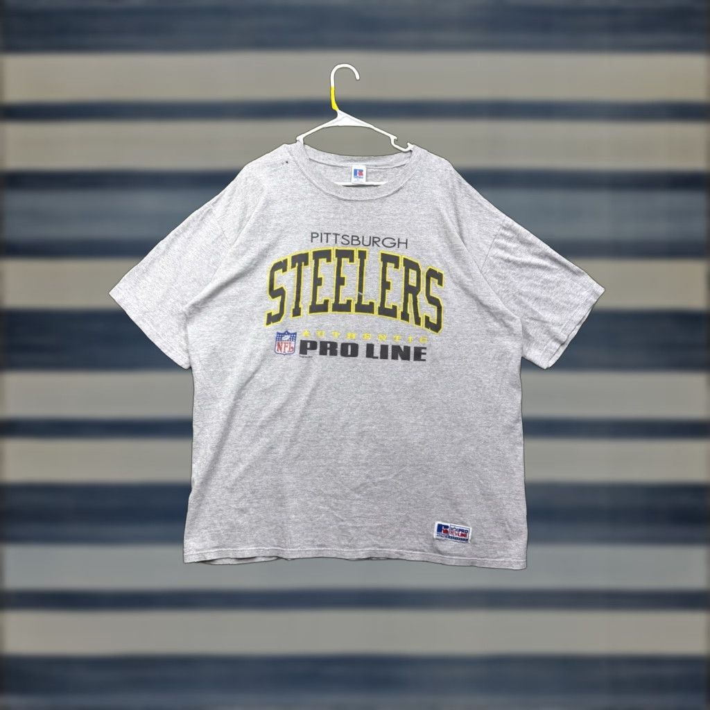 NFL VINTAGE NFL Pittsburgh Steelers Shirt Mens 2XL Gray 90s Retro Logo Football NFL Pro Line Shirt 2XL Mens Gray Size US XXL / EU 58 / 5 - 1 Thumbnail