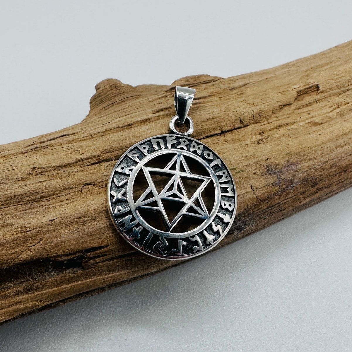 The Unbranded Brand Sterling Silver Star of David Pendant – Hebrew Rune Size ONE SIZE - 1 Thumbnail