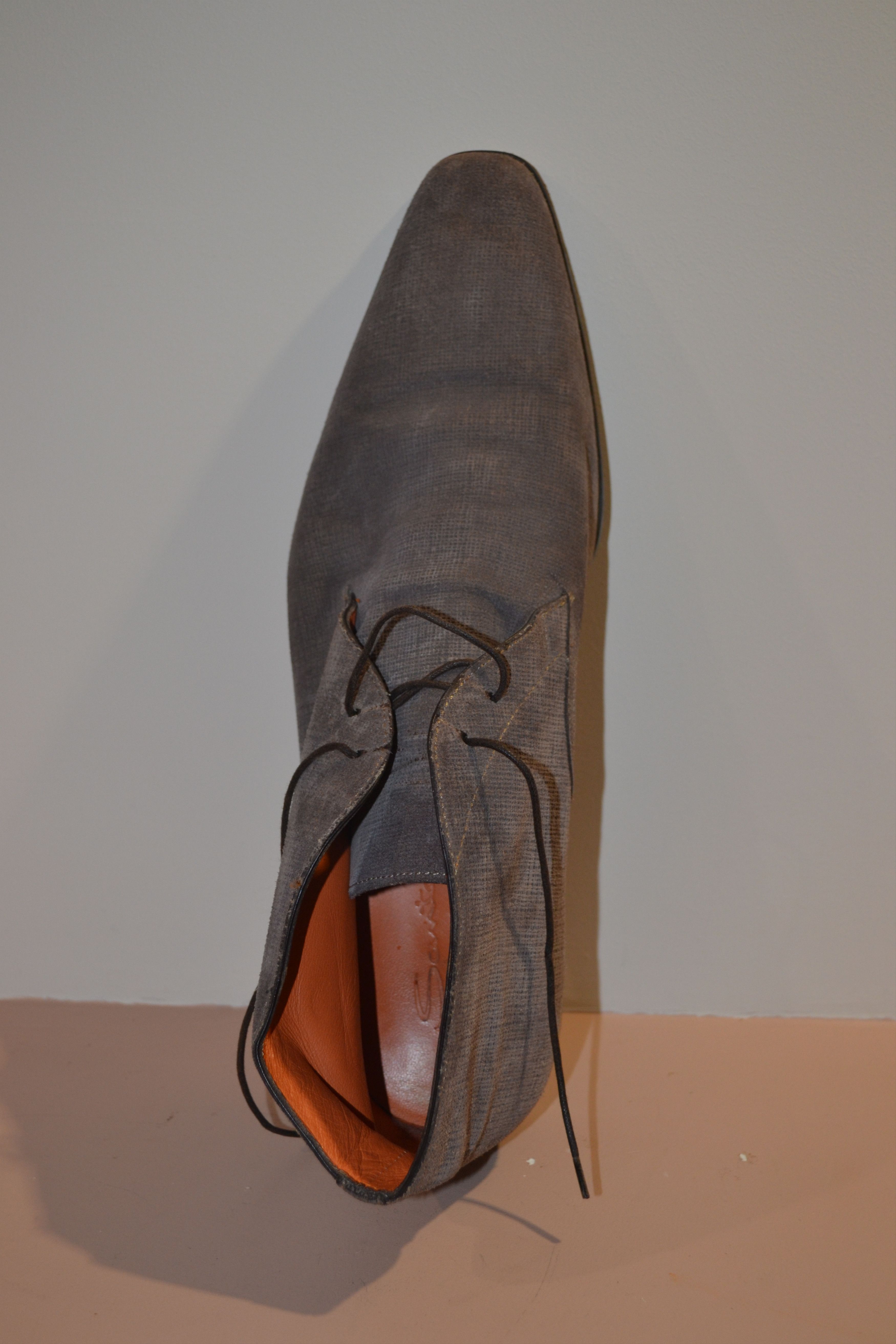 Santoni Santoni for oger Grey Chukka-Style Leather Shoes Size US 11 / EU 44 - 5 Thumbnail