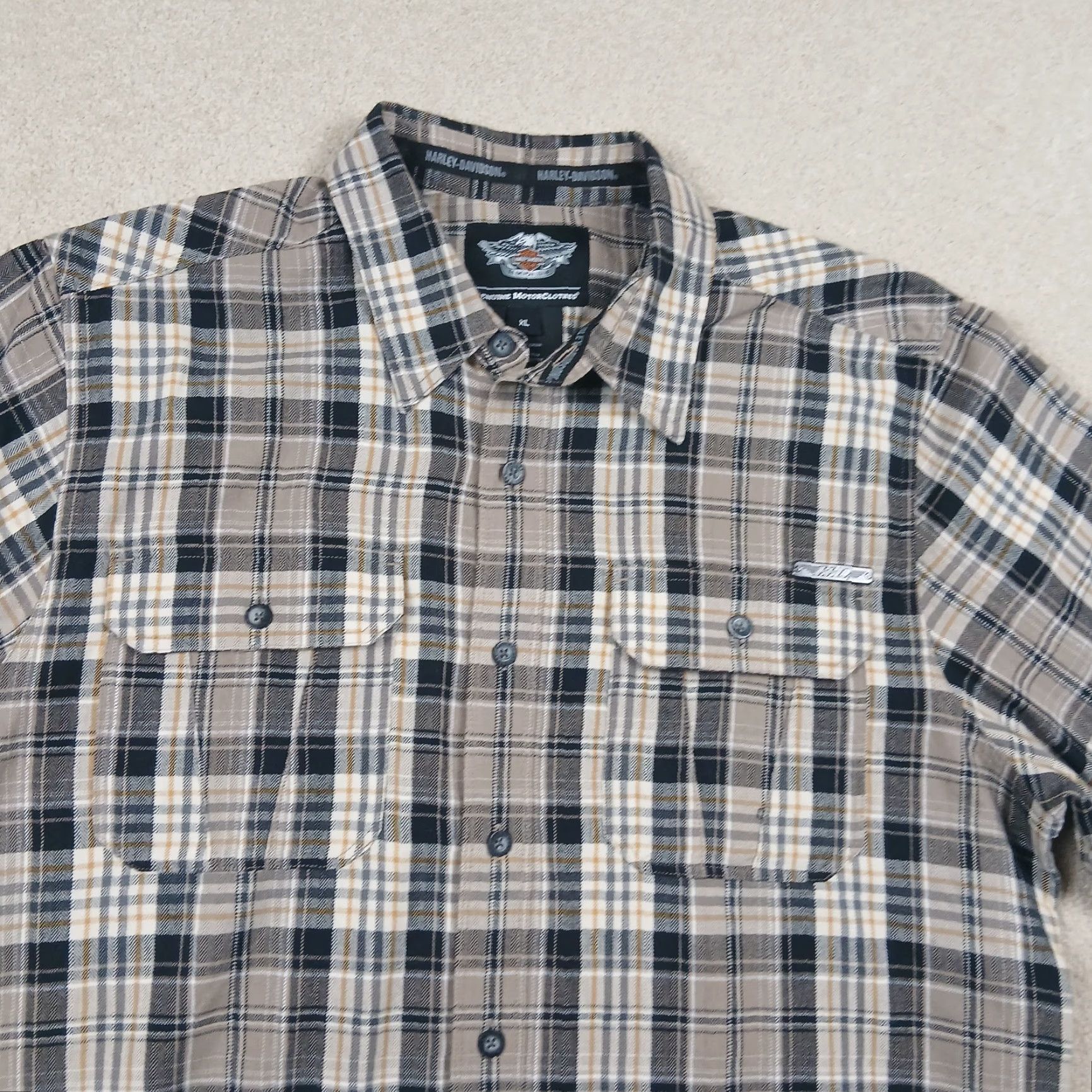 Harley Davidson Harley Davidson Button Up Shirt Mens XL Extra Large Brown Plaid Size US XL / EU 56 / 4 - 2 Thumbnail