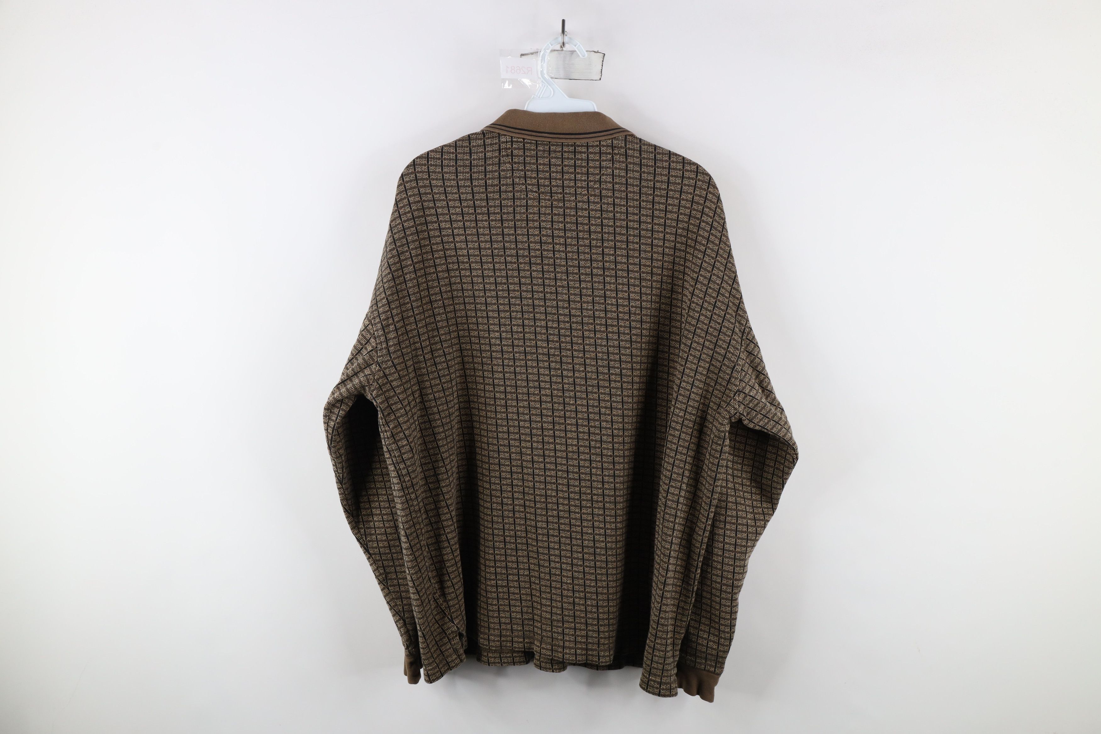 Vintage Vintage 90s Streetwear Checkered Knit Long Sleeve Polo Shirt Size US M / EU 48-50 / 2 - 12 Thumbnail