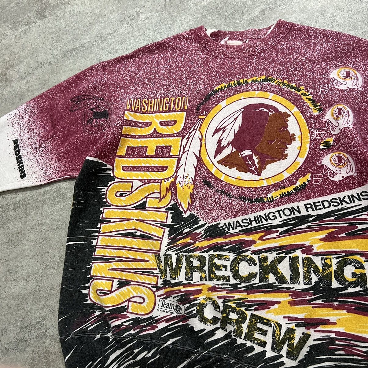NFL × Vintage VTG 90s NFL WASHINGTON REDSKINS AMW SPORTS AOP SWEATSHIRT Size US L / EU 52-54 / 3 - 3 Thumbnail