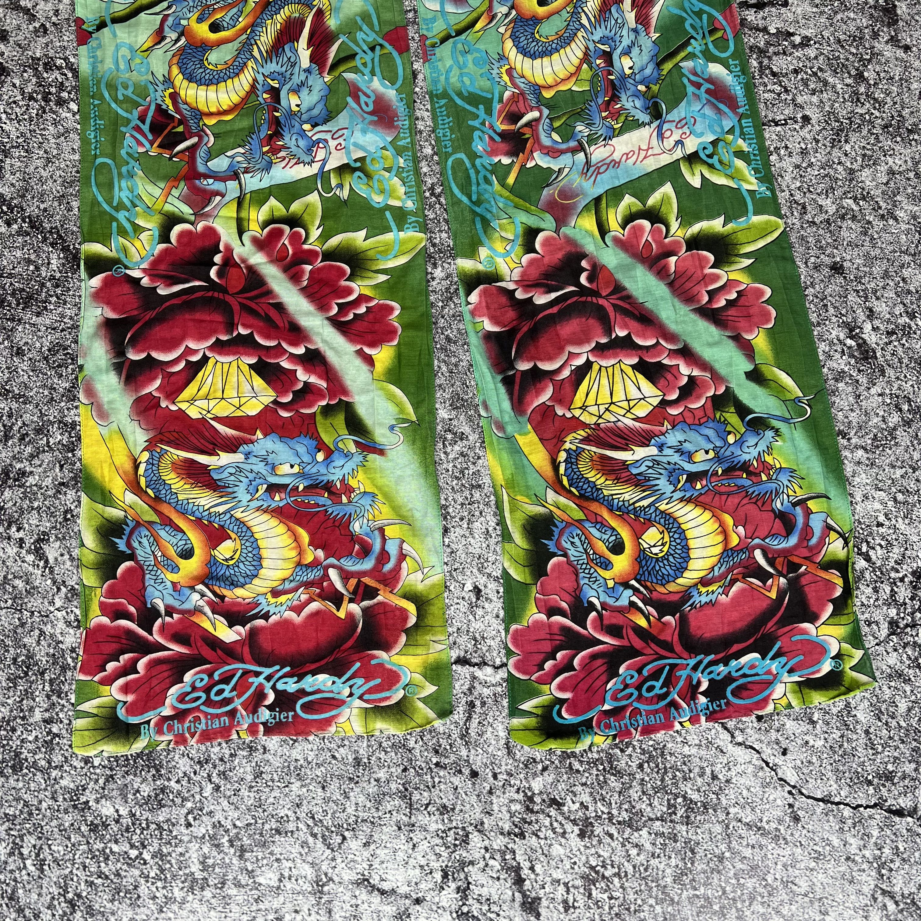 Christian Audigier Ed Hardy by Christian Audigier Skarf Silk Big Logo 210x30 cm Size ONE SIZE - 4 Thumbnail
