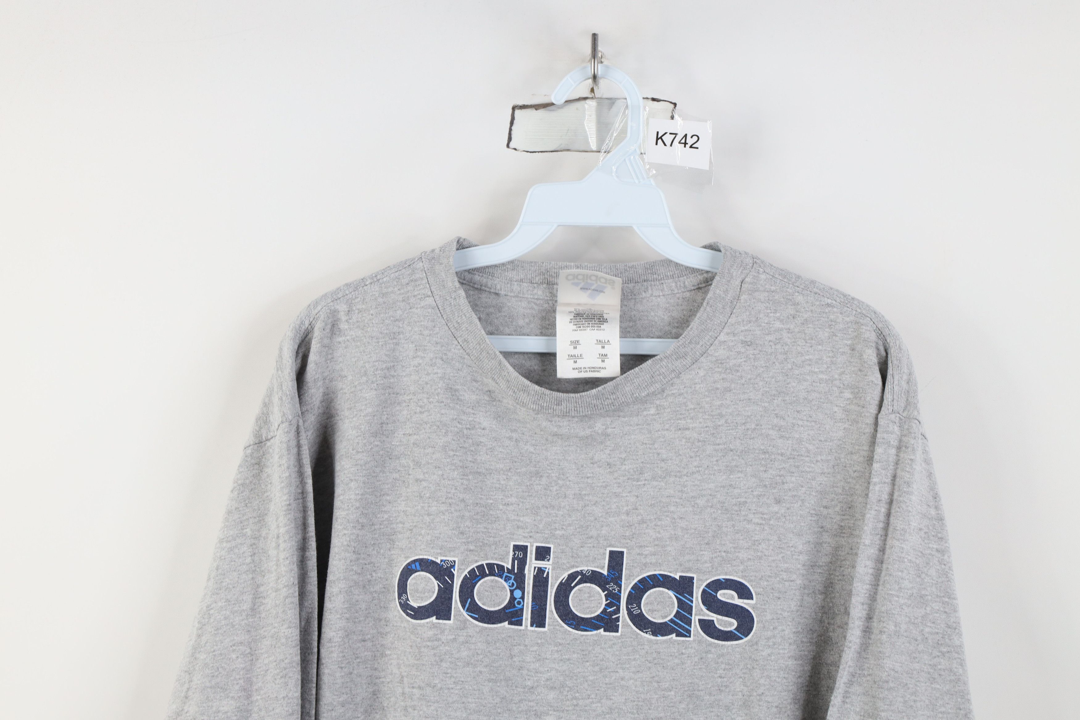 Adidas Vintage 90s Y2K Adidas Big Logo Long Sleeve T-Shirt Gray Size US M / EU 48-50 / 2 - 2 Thumbnail