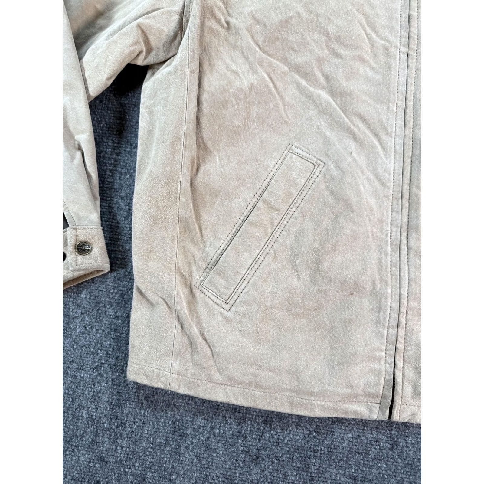 Vintage VINTAGE Wilsons Leather Jacket Mens Medium Tan Zip Front Suede Bomber Coat Lined Size US M / EU 48-50 / 2 - 5 Thumbnail