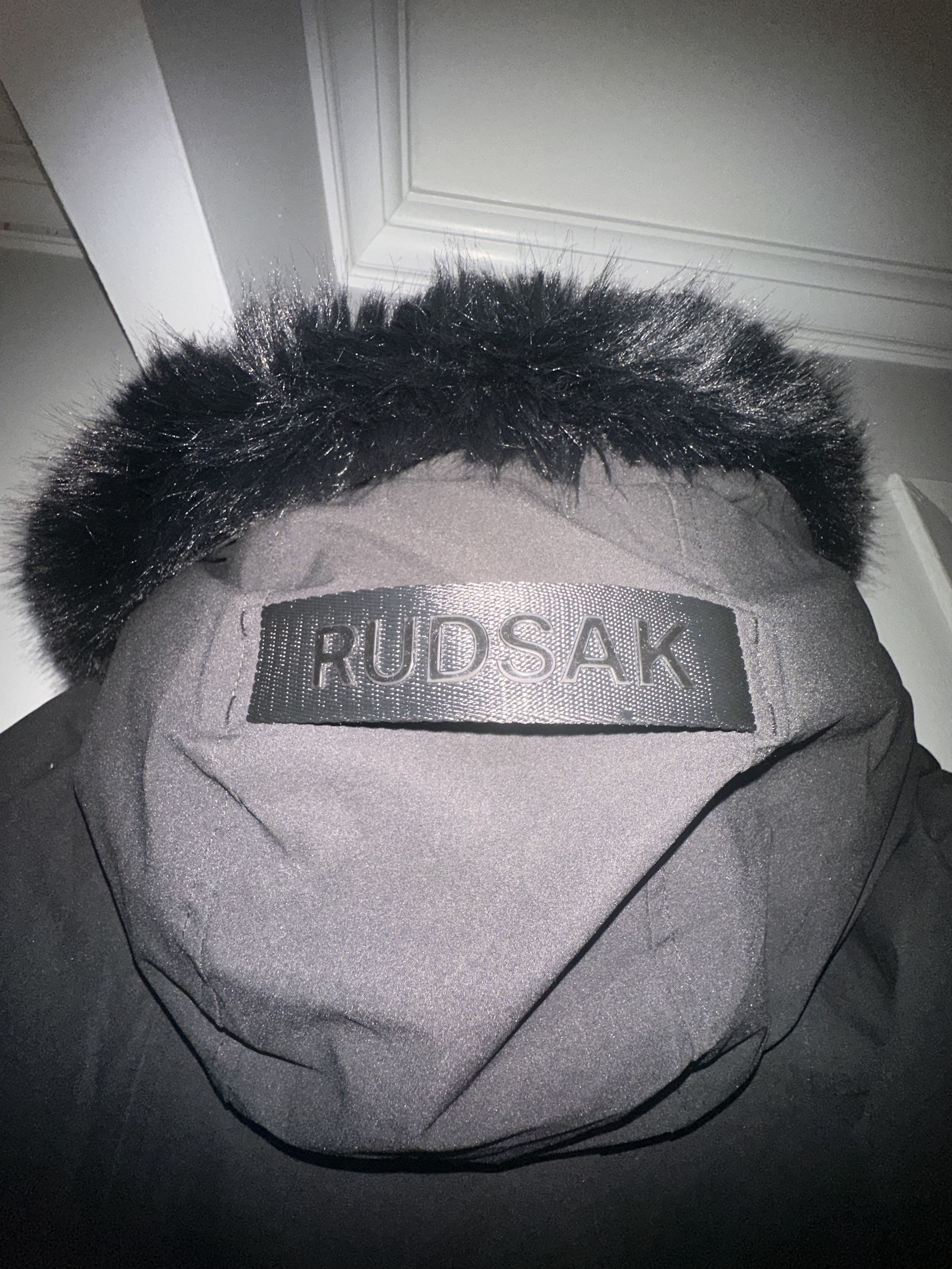 Rudsak WOMEN'S MID-LENGTH DOWN PARKA WITH VEGAN LEATHER SLEEVES Size L / US 10 / IT 46 - 1 Thumbnail