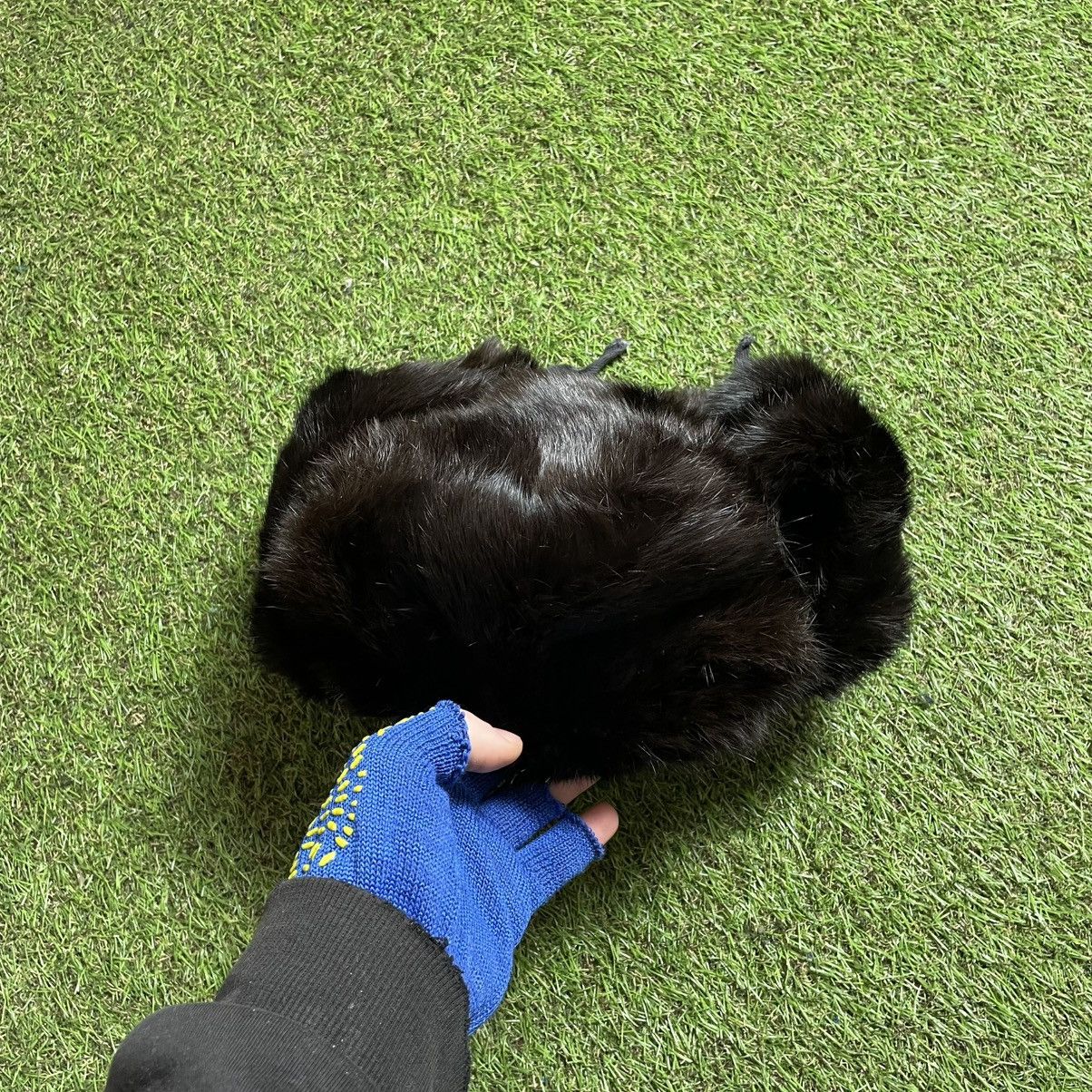 Vintage Vintage 1980s Black Fur Hat Cyber Archive Coldwear Swag OS Size ONE SIZE - 7 Thumbnail