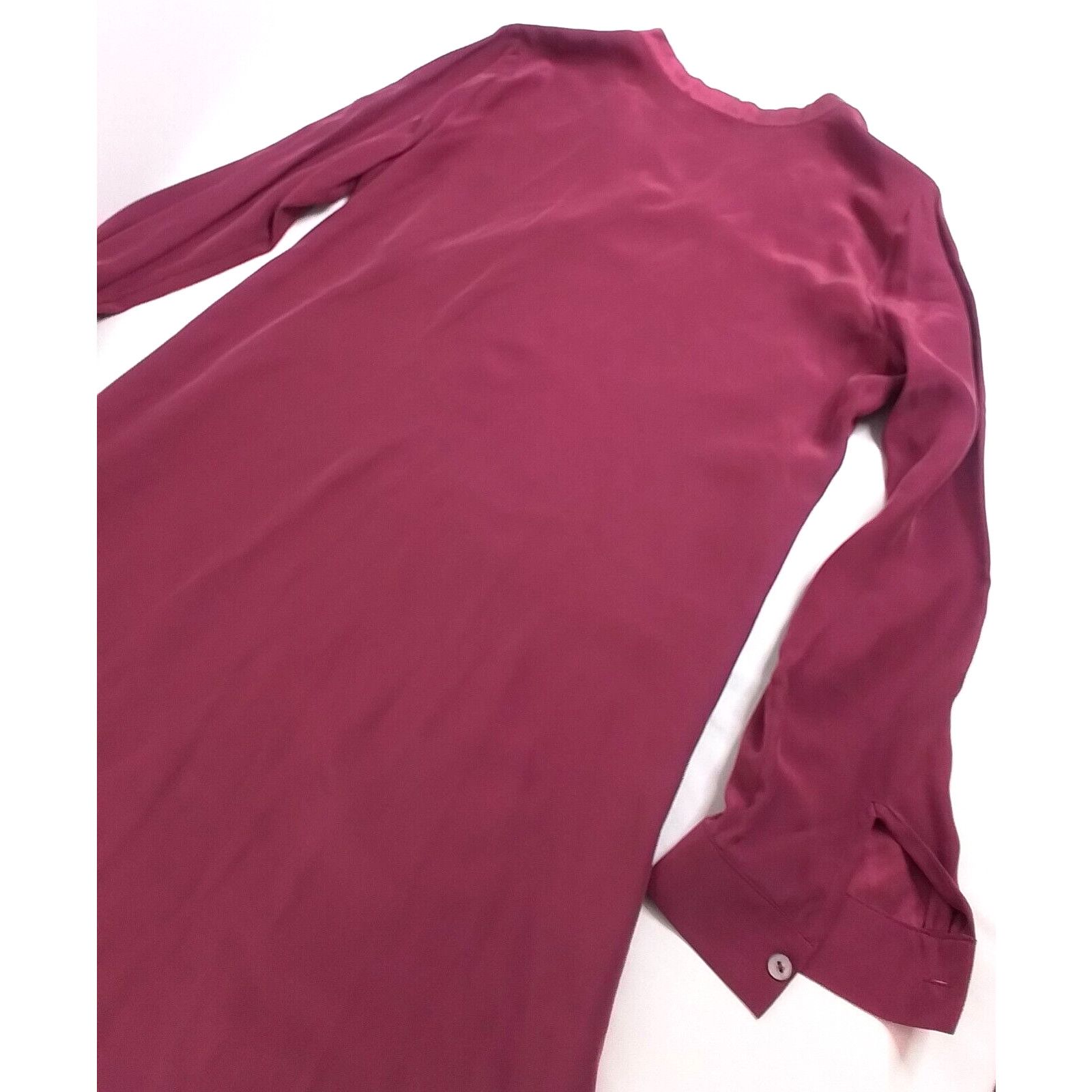 J. Jill J Jill Silk Dress Women's Medium Petite Long Sleeve Burgundy Size M / US 6-8 / IT 42-44 - 12 Thumbnail