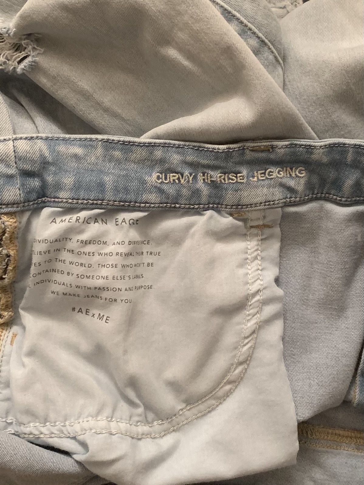 American Eagle Outfitters Vintage Y2K American Eagle Light Blue Curvy Hi-Rise Jegging Size 24" / US 00 / IT 34 - 5 Thumbnail