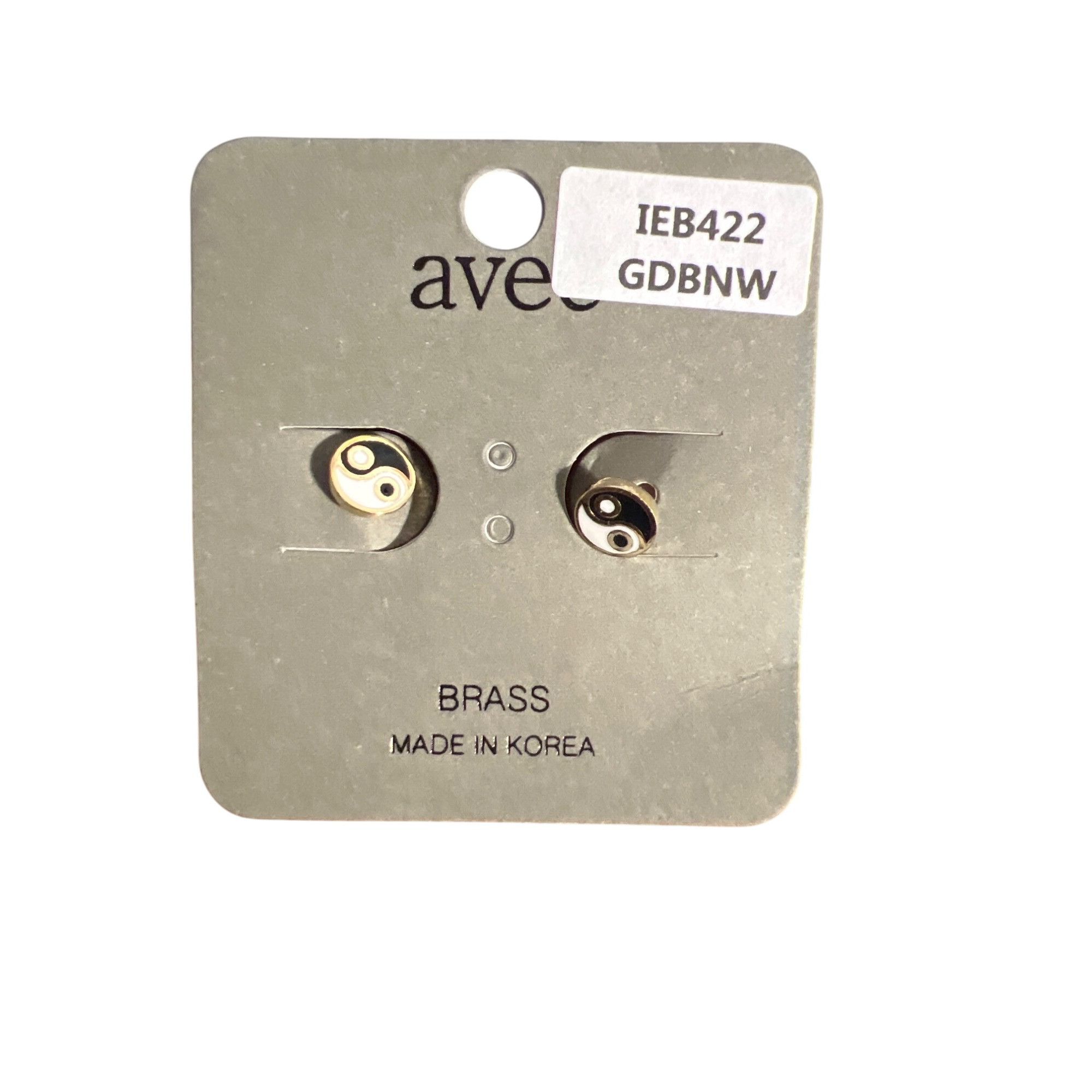 Other Avec Yin Yang Earrings Brass Black White Enamel Subtle Balan Size ONE SIZE - 1 Thumbnail