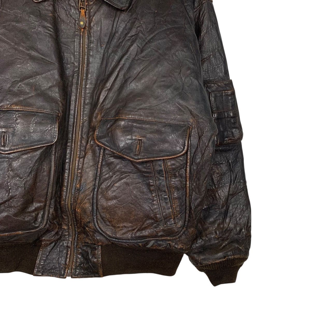 Japanese Brand D Homme A Homme Military Flight Leather Jacket Size US M / EU 48-50 / 2 - 4 Thumbnail
