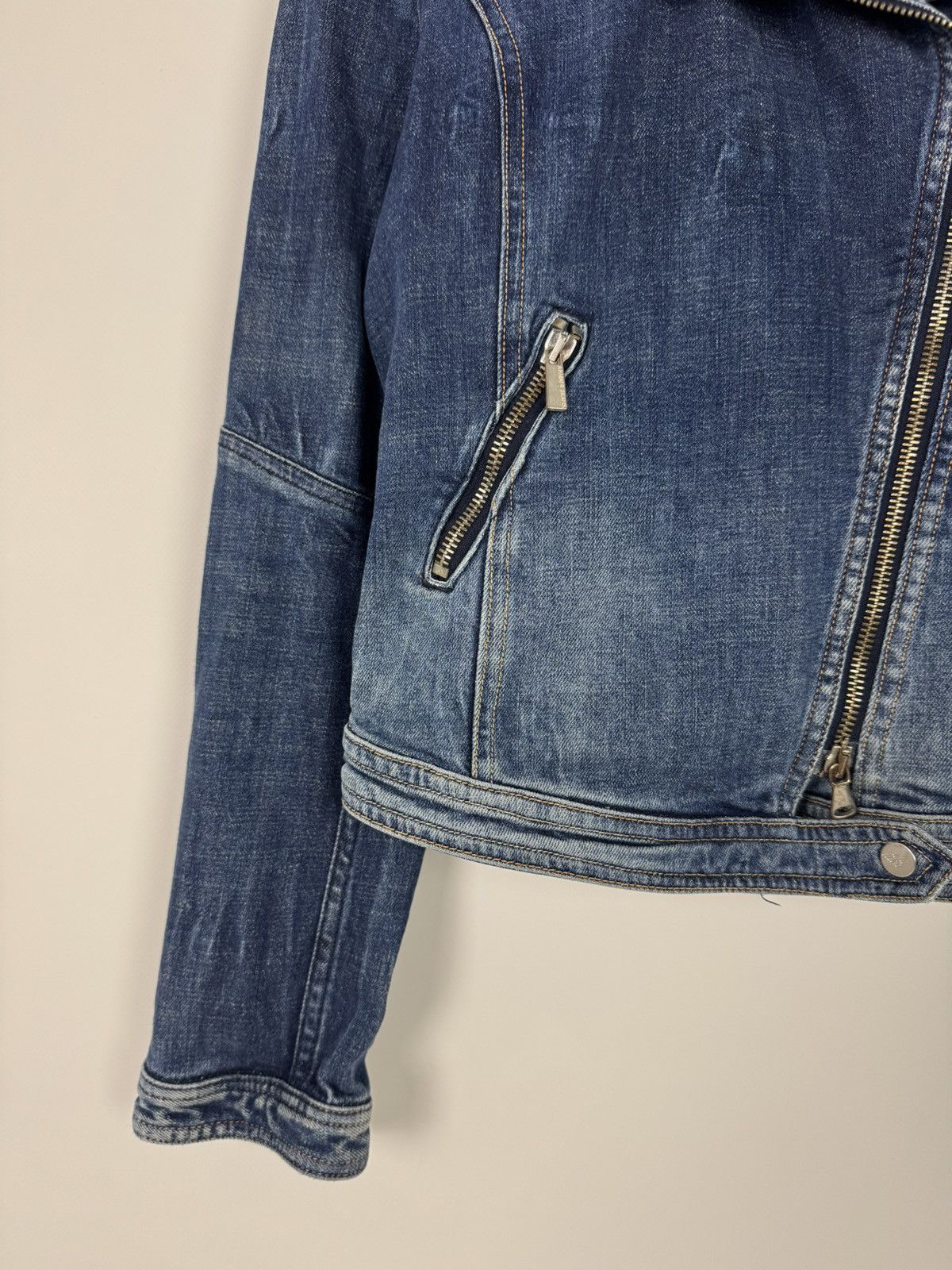 Armani Y2K Armani Jeans Denim Biker Jacket Size S / US 4 / IT 40 - 8 Thumbnail