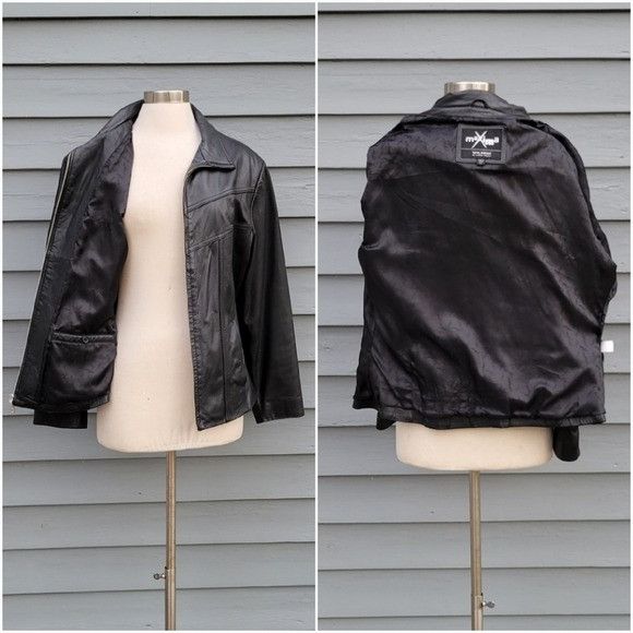 Vintage × Wilsons Leather Vintage 90s y2k Wilson's Black Leather Designer Luxury Bratz Size L / US 10 / IT 46 - 5 Thumbnail